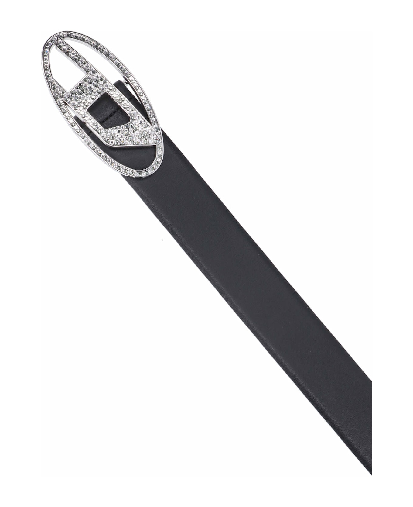 Diesel B-1dr Strass Leather Belt - black