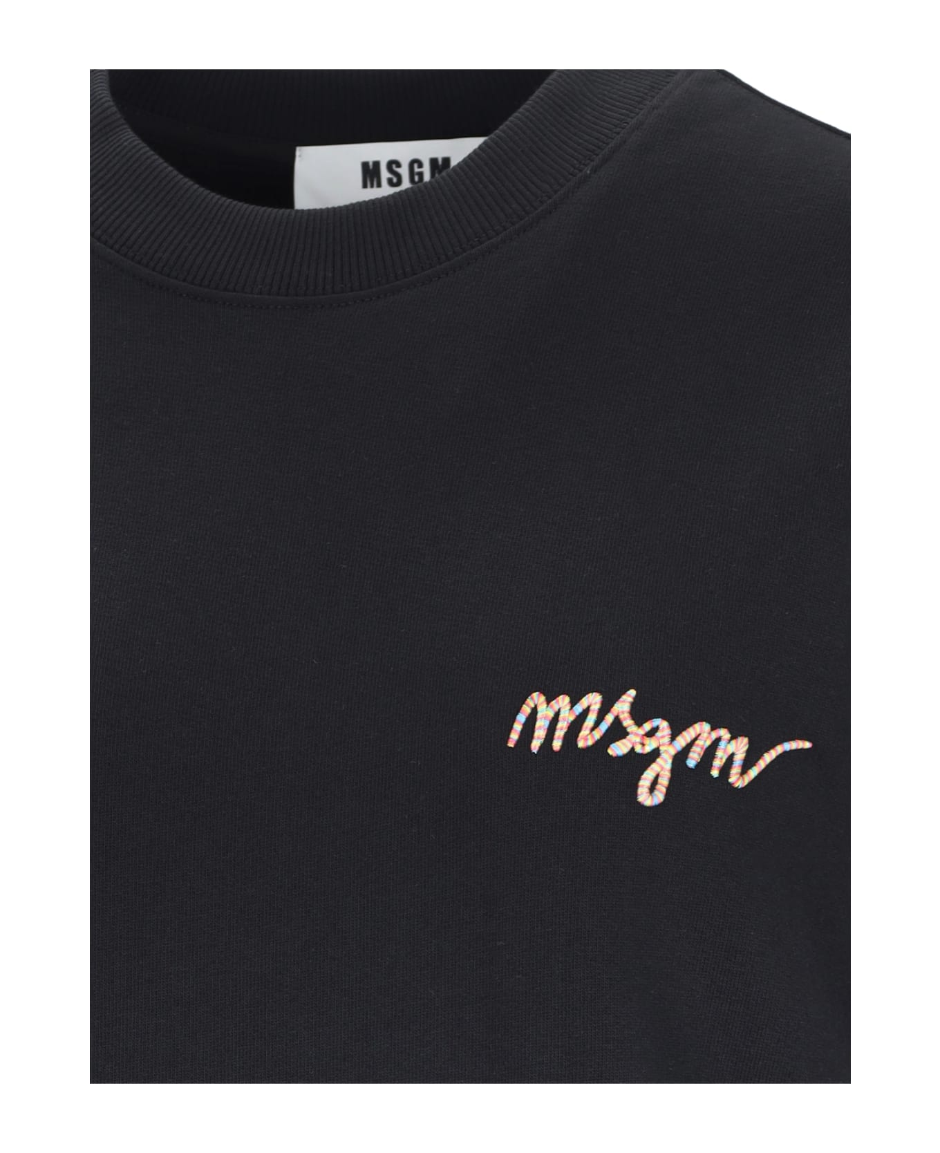 MSGM Logo Crewneck Sweatshirt - Black  
