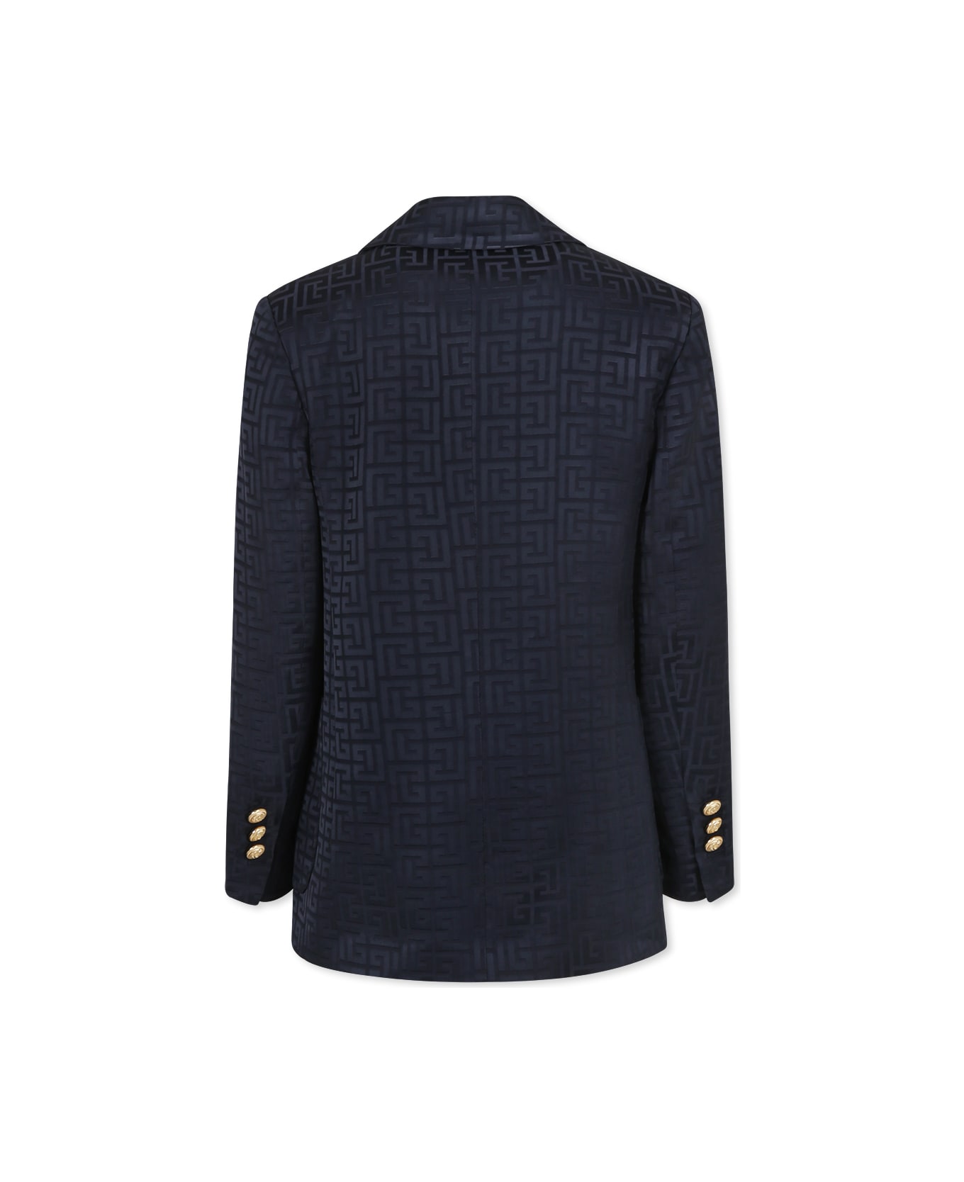 Balmain Blue Jacket For Boy With Labyrinth - Blue