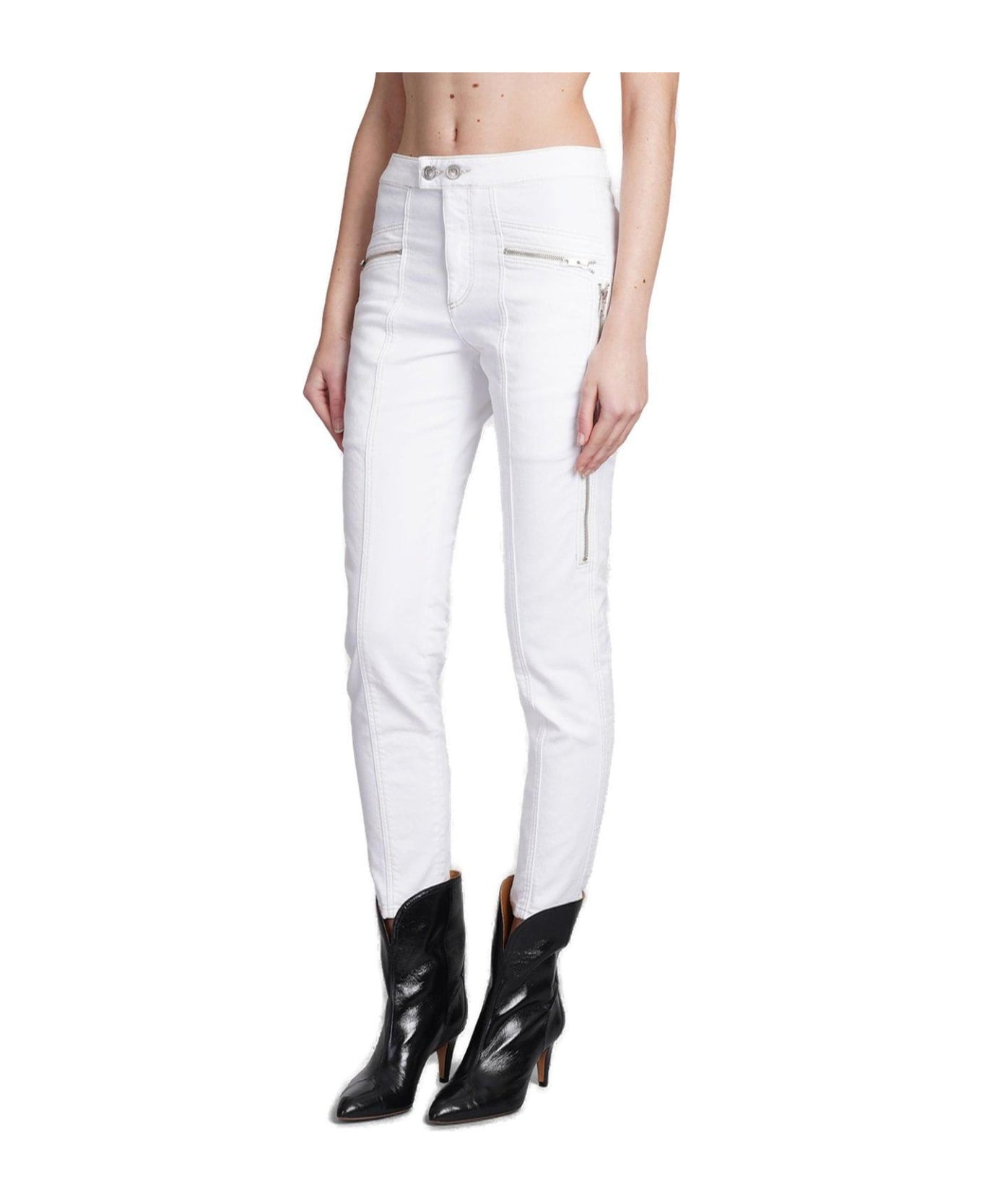 Isabel Marant Cropped Skinny Jeans - White ボトムス