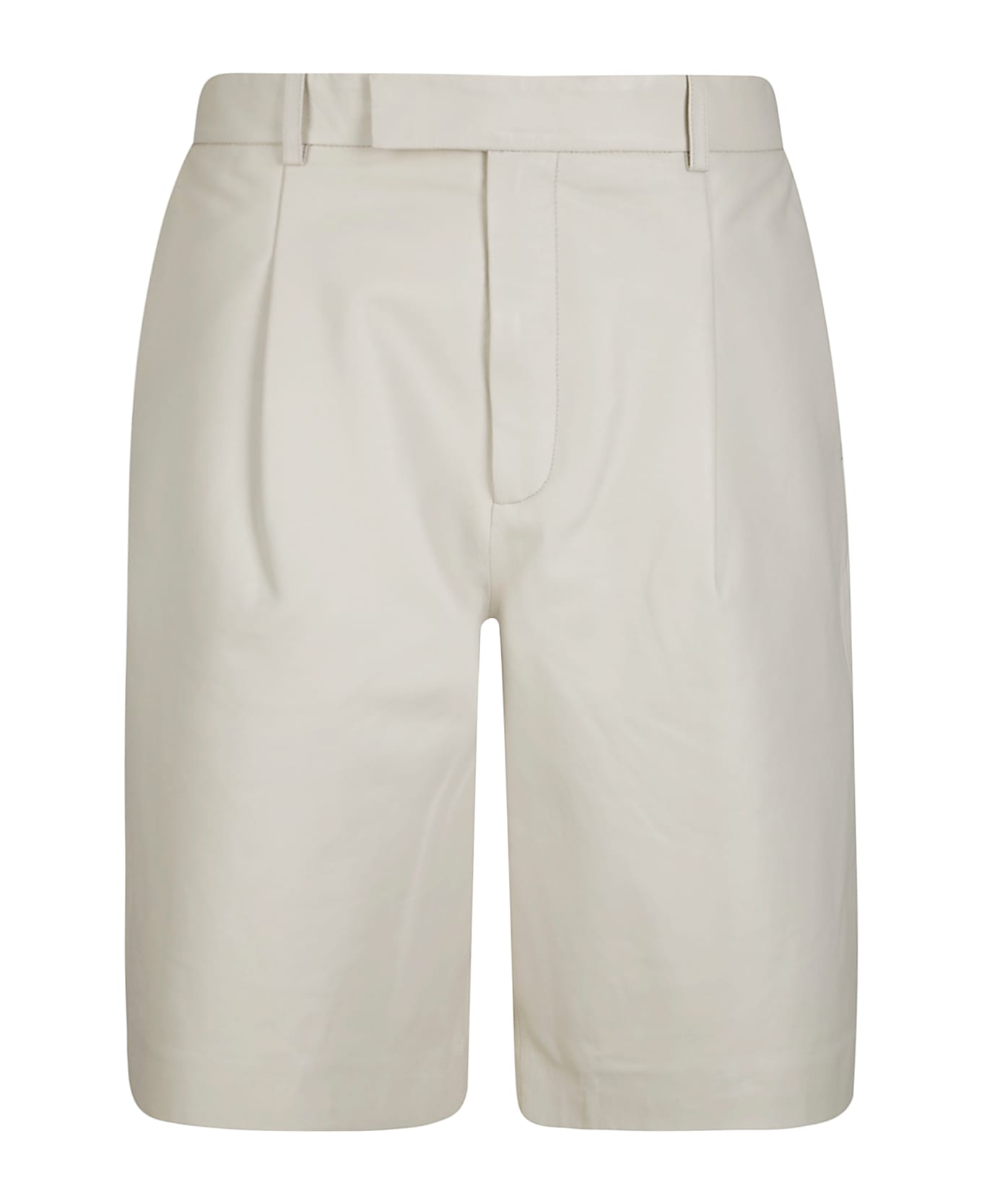 Róhe Leather Loose-fit Shorts - Chalk
