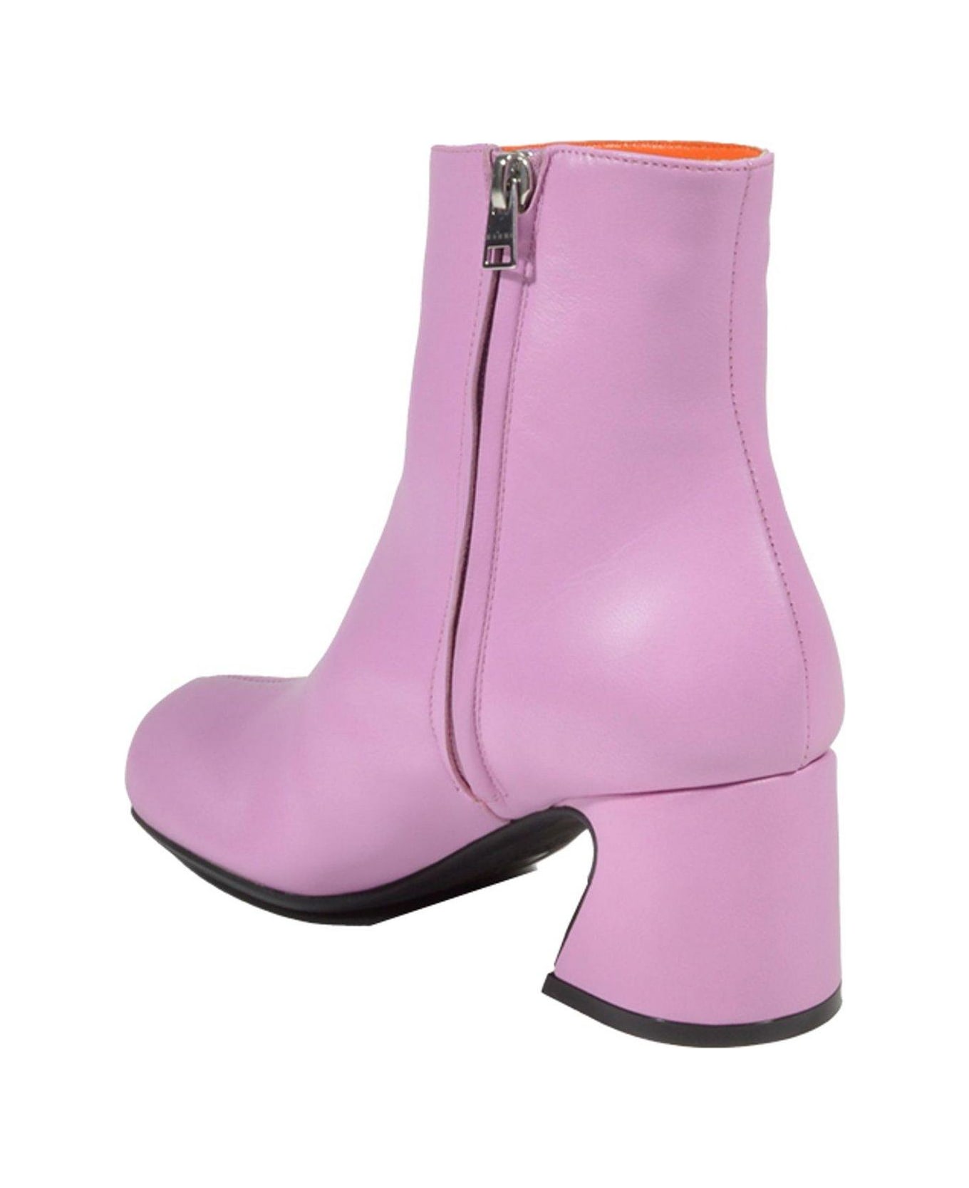 Marni Round Toe Zip-up Ankle Boots - PINK