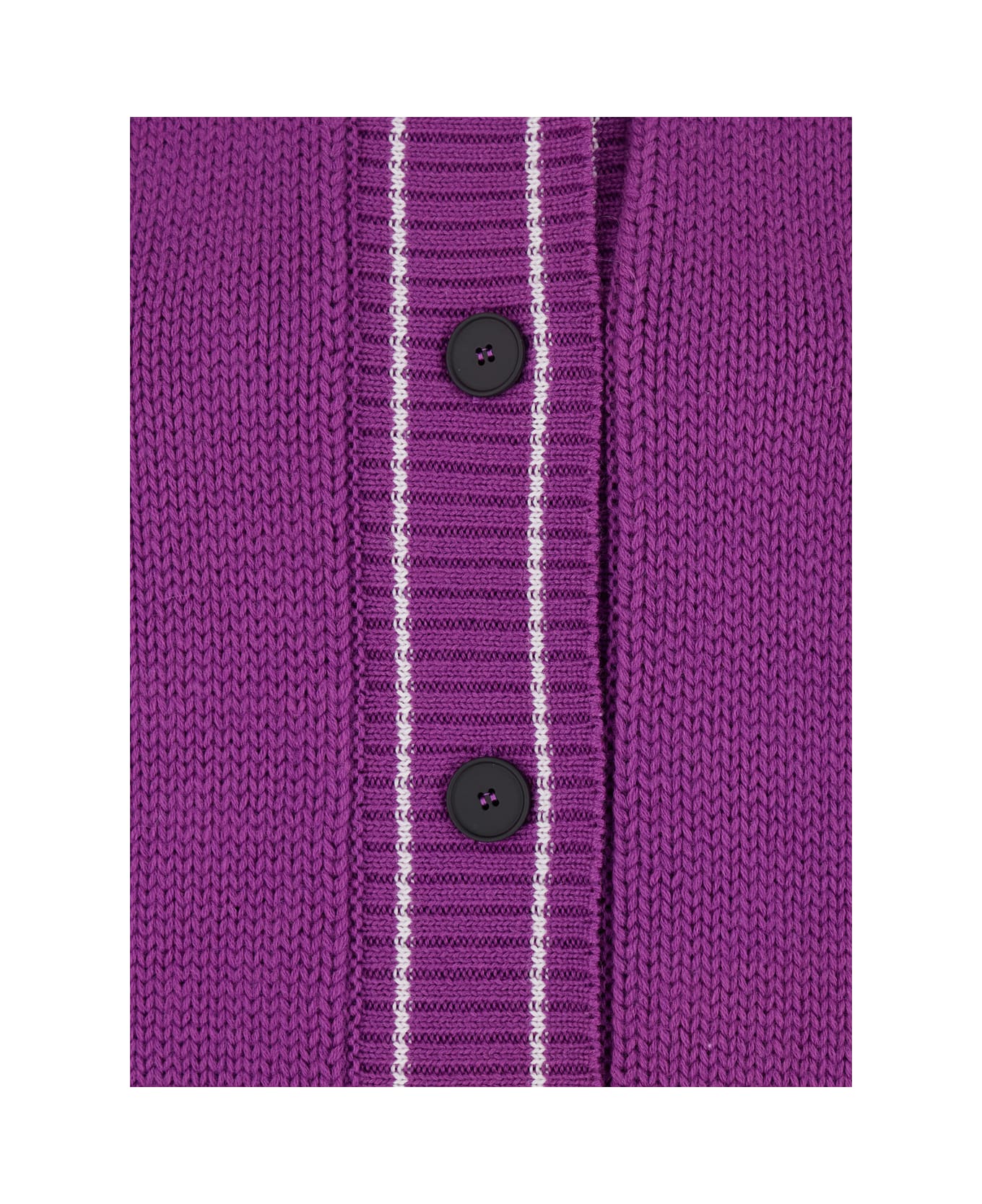Tela Violet Cardigan With Spread Collar And Dropped Shoulders In Wool Blend Woman - Violet