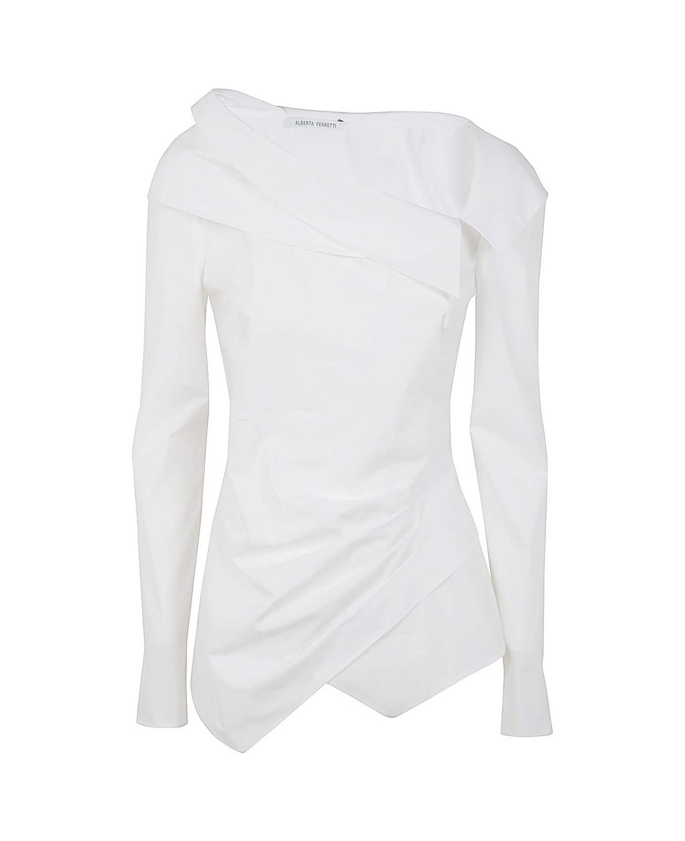 Alberta Ferretti Popeline Crsossed Shirt - White シャツ