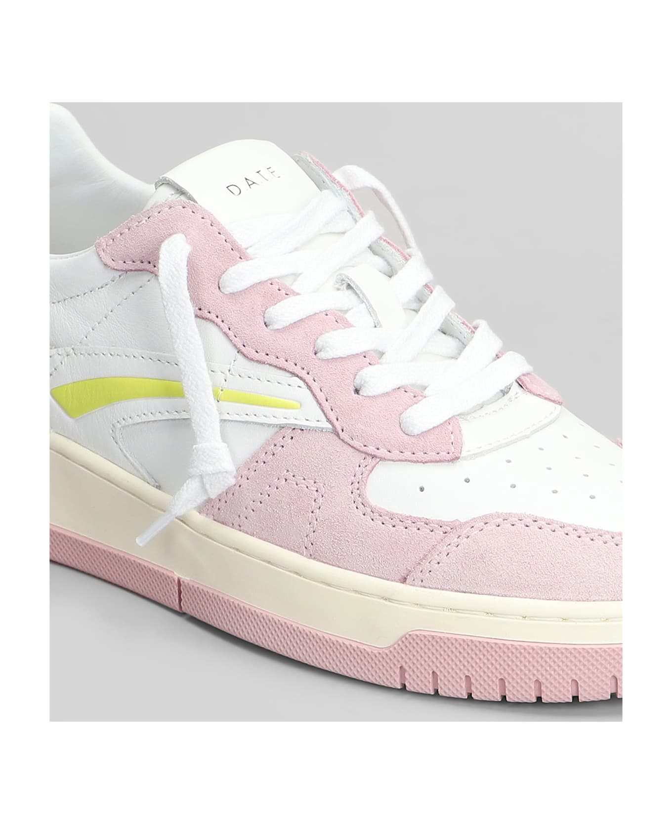 D.A.T.E. Torneo Pure Colored Sneakers In White Suede And Leather - white