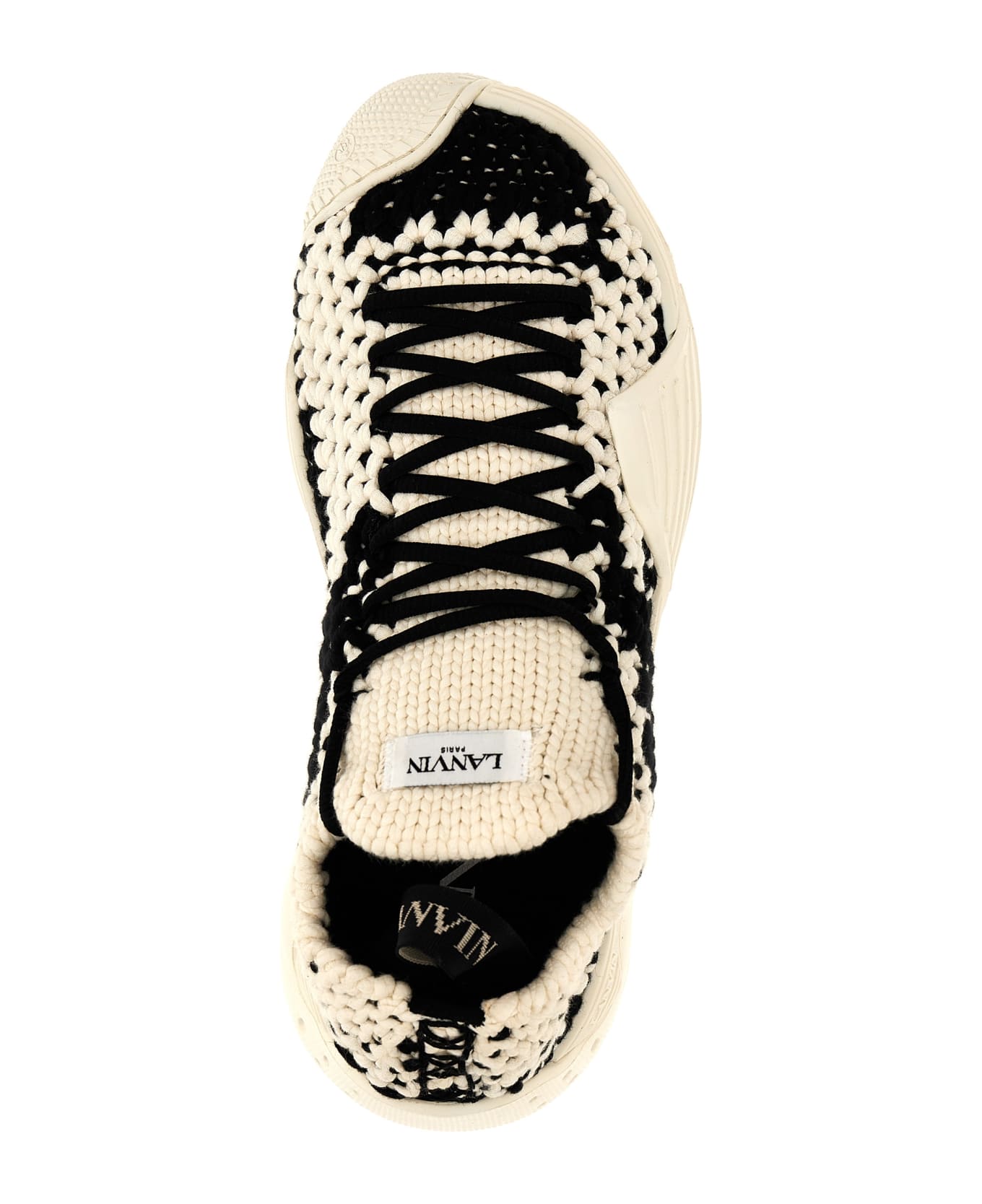 Lanvin 'cotton Flash-knit' Sneakers - Ivory