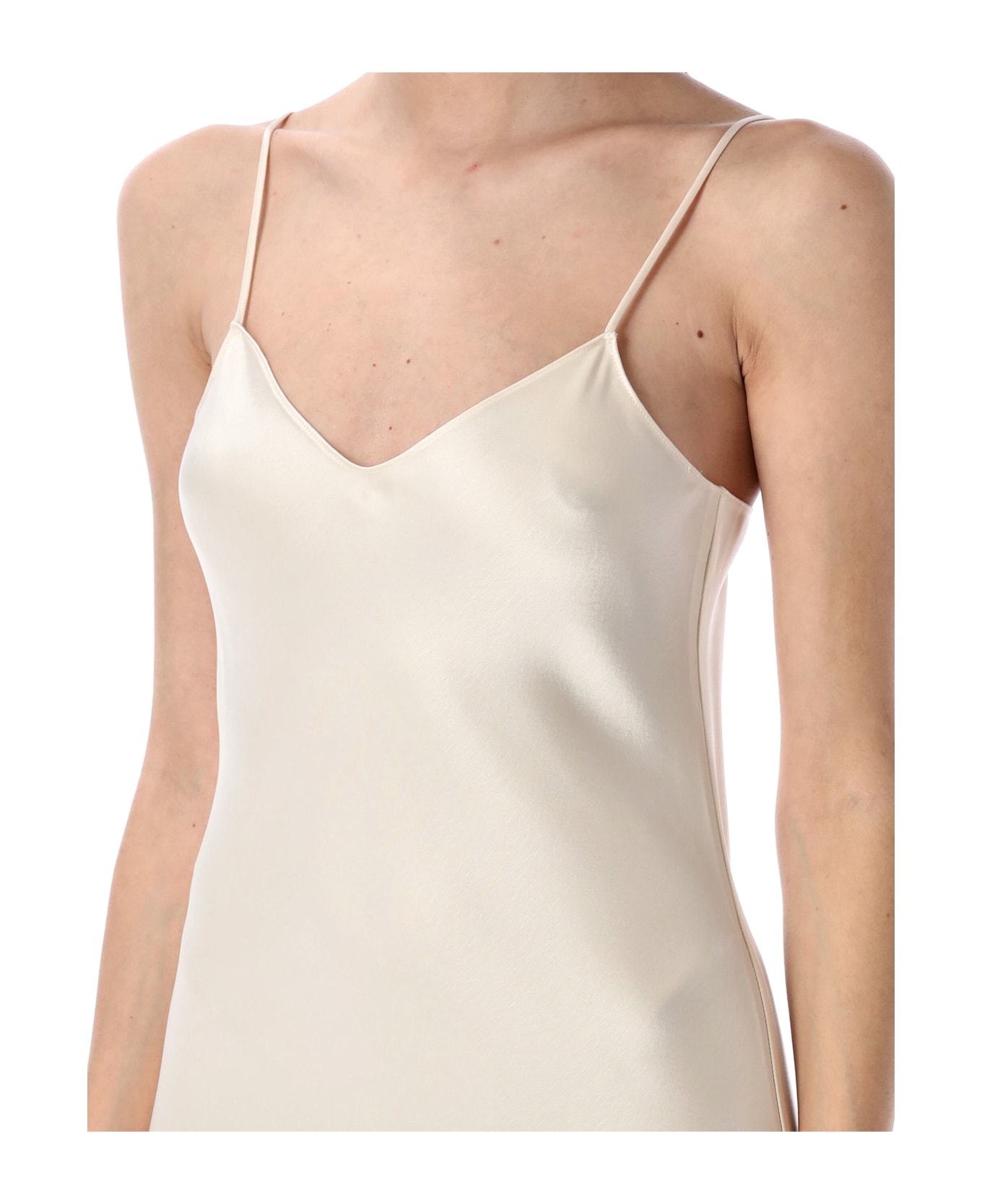 Polo Ralph Lauren Satin Midi Slip Dress - CHAMPAGNE