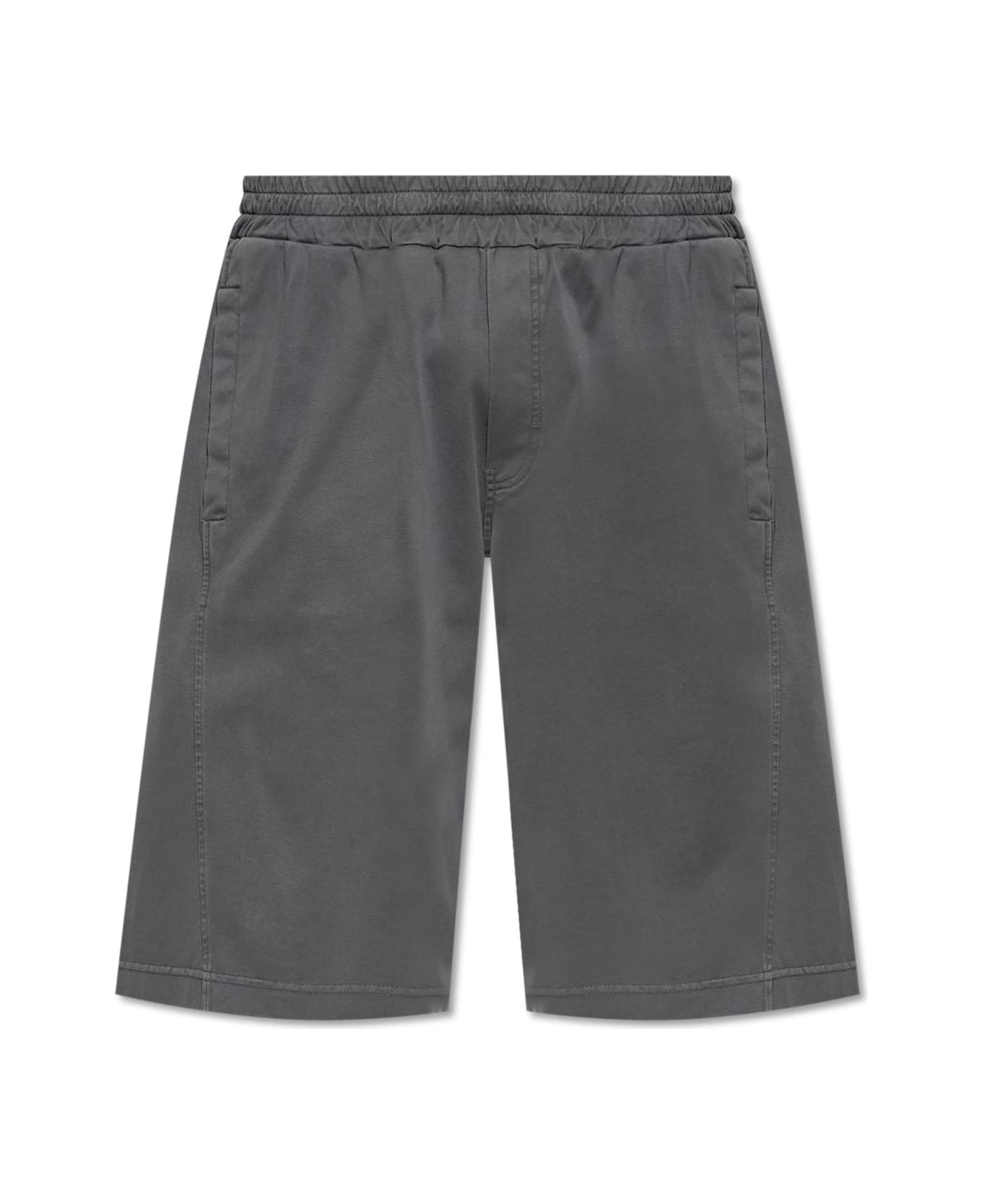 Dolce & Gabbana Cotton Shorts With Logo Appliqué - Grigio fumo