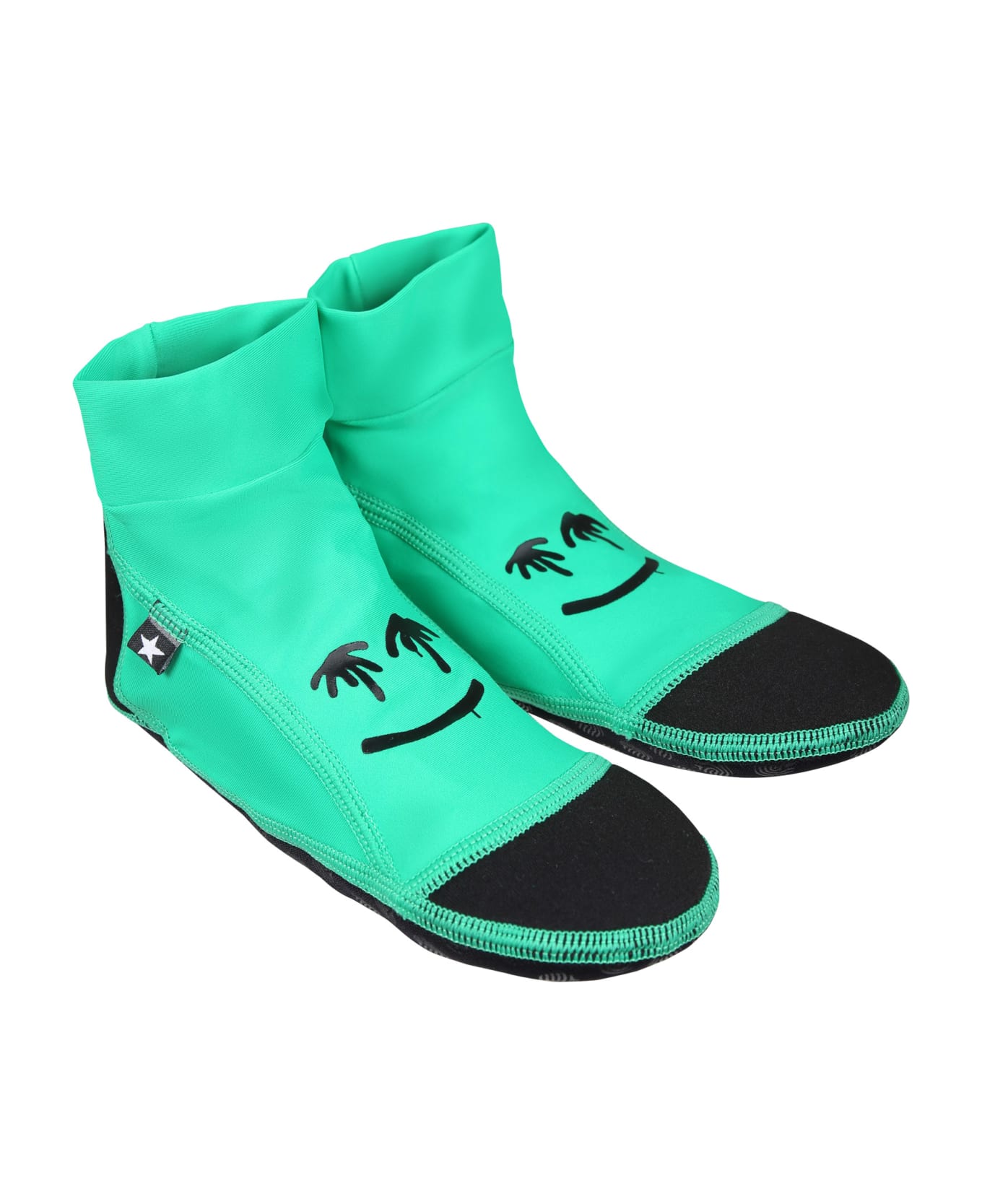 Molo Green Socks For Kids With Smiley - Green
