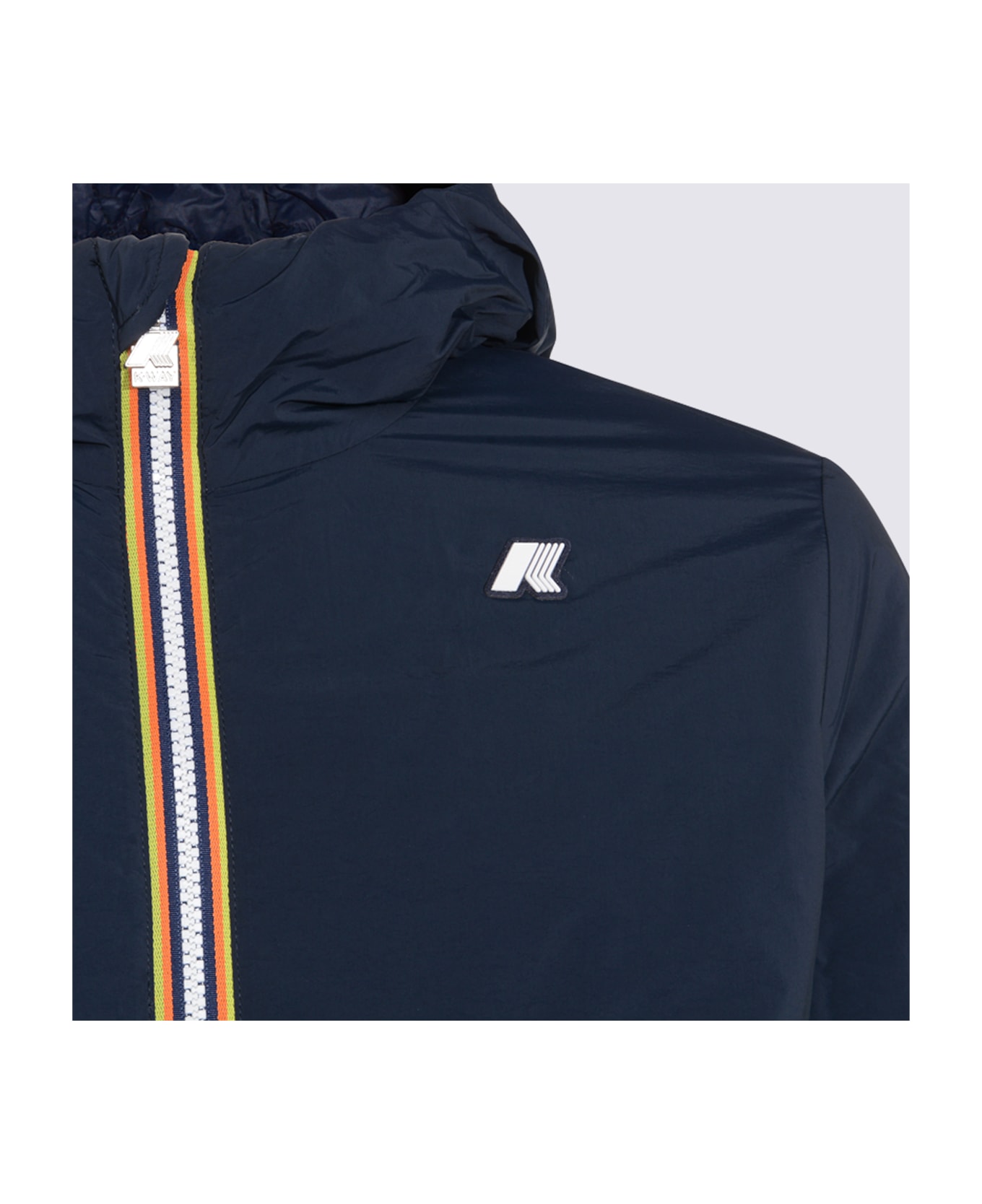 K-Way Dark Blue Nylon Jack Plain Casual Jacket - BLUE DEPTH