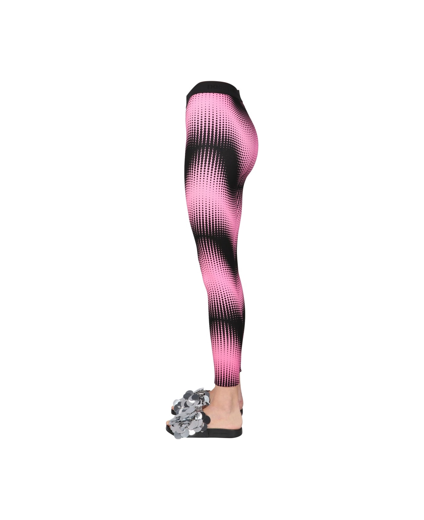 Paco Rabanne Leggings With Logo Band - PINK
