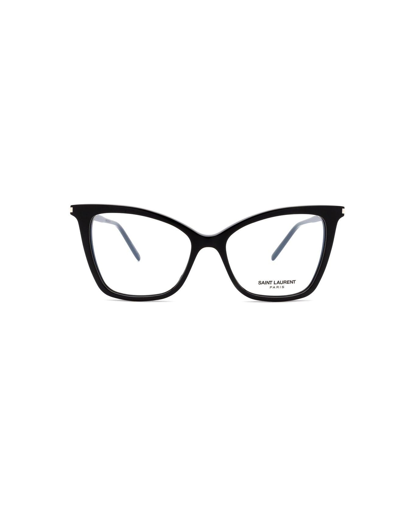 Saint Laurent Eyewear Cat-eye Glasses - 001 black black transpare