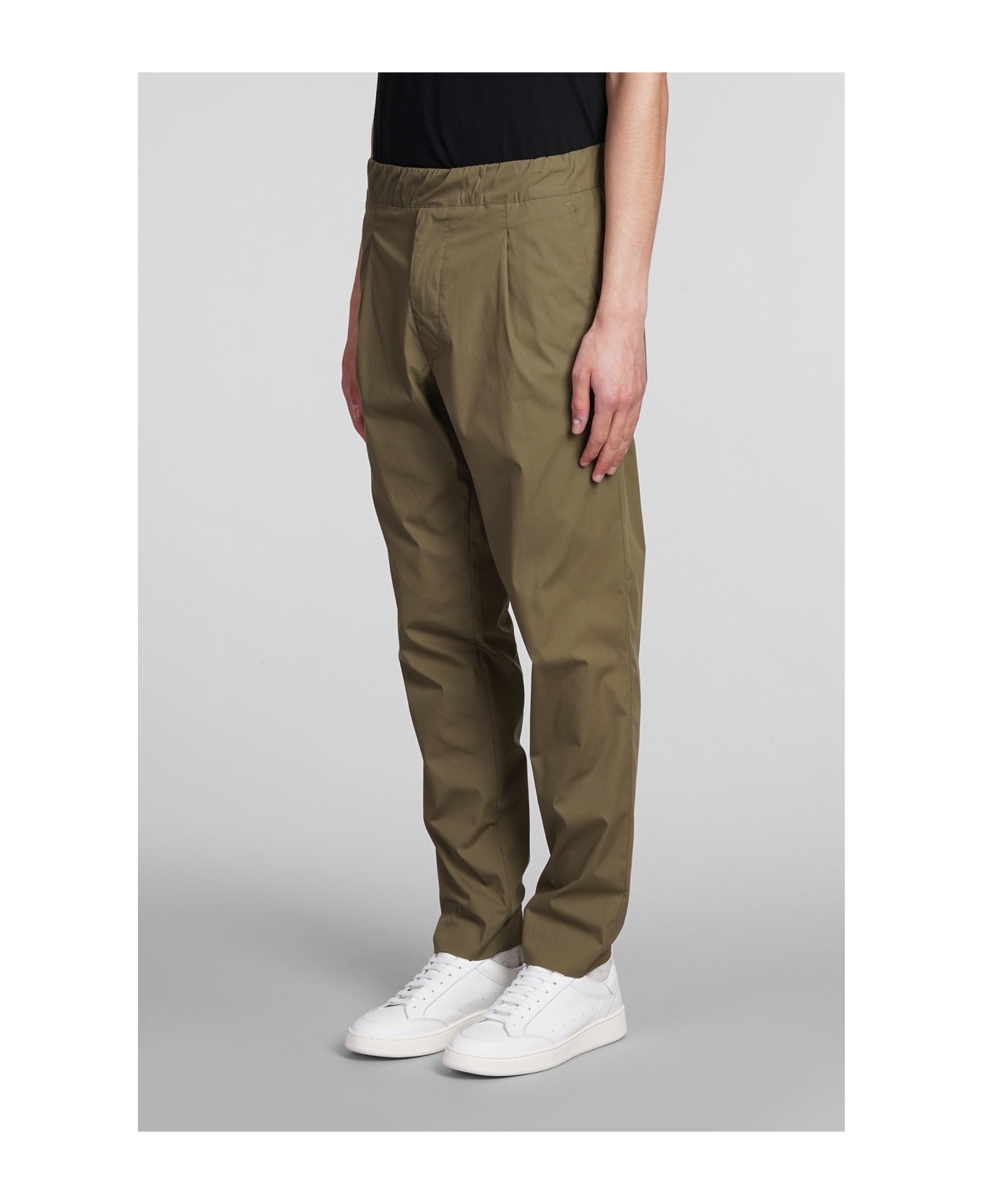 Low Brand Patrick Pants In Green Cotton - green