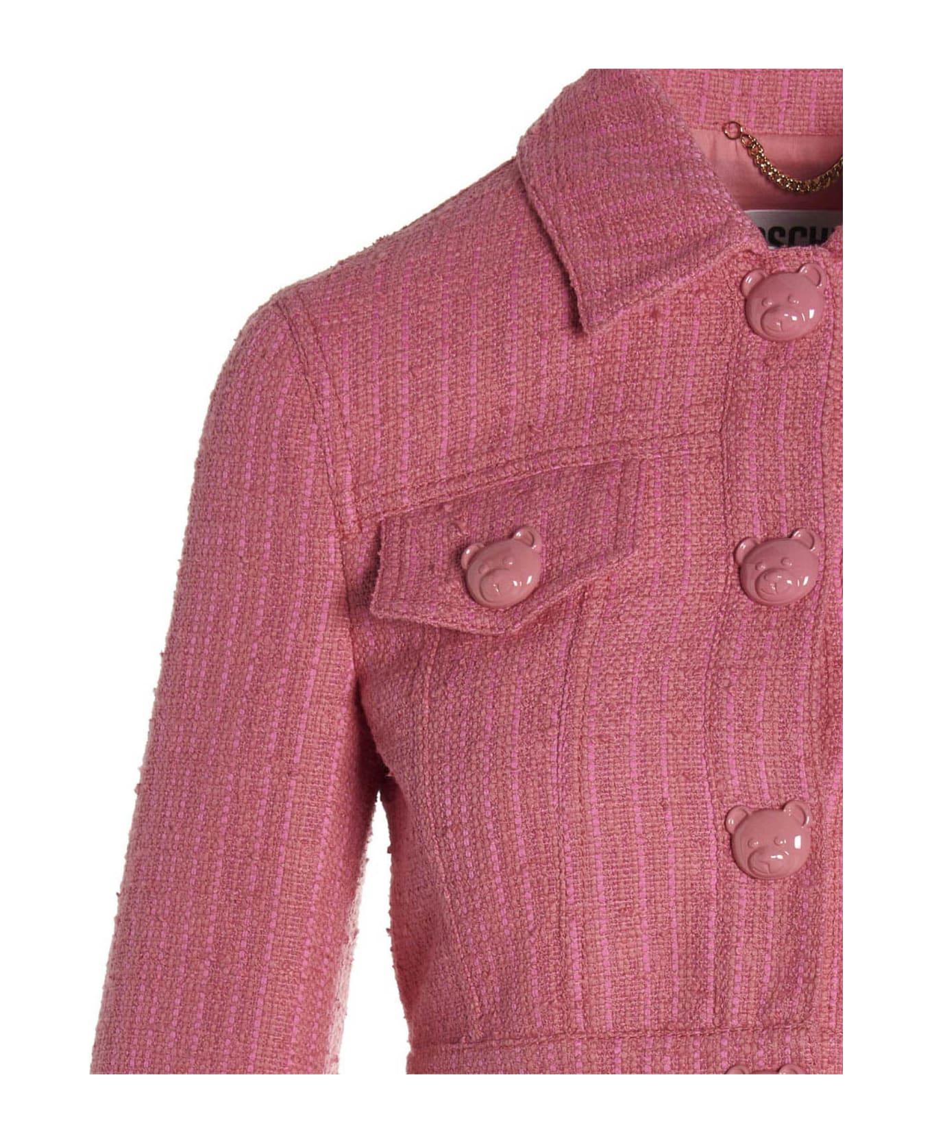 Moschino Tweed Cropped Jacket - Fuchsia
