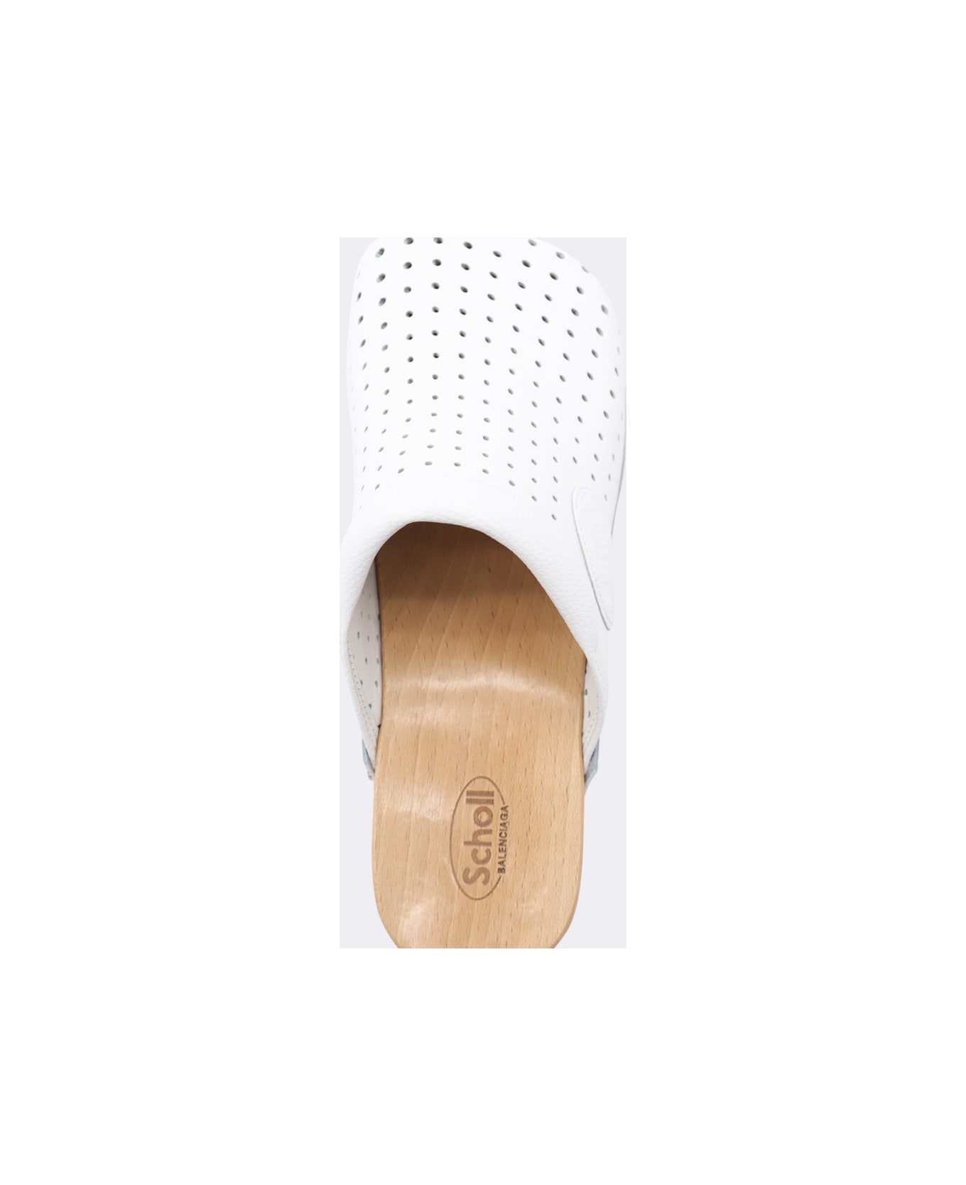 Balenciaga White Leather Scholl Sandals - White