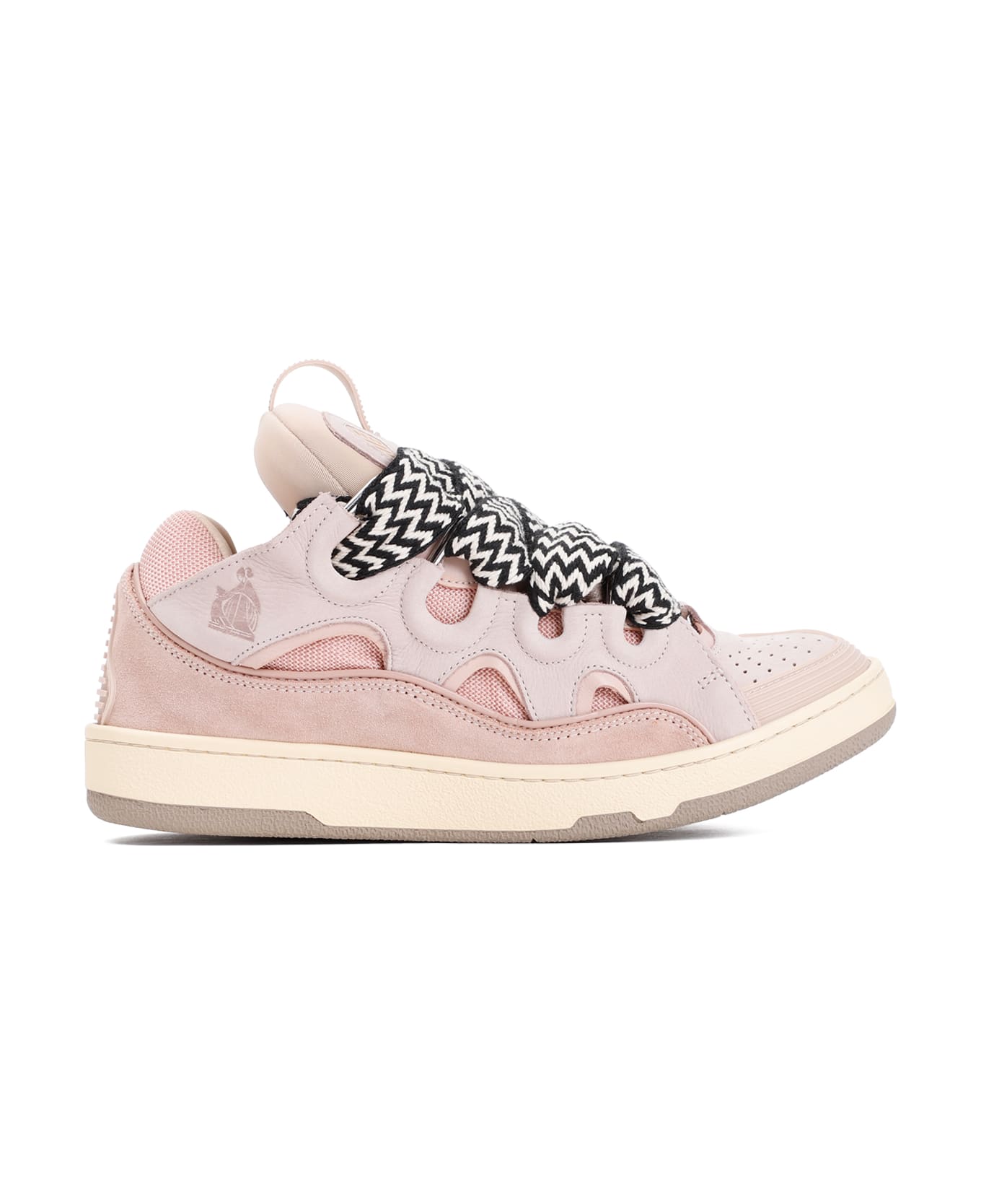 Lanvin Suede Leather Curb Sneakers - Pale Pink