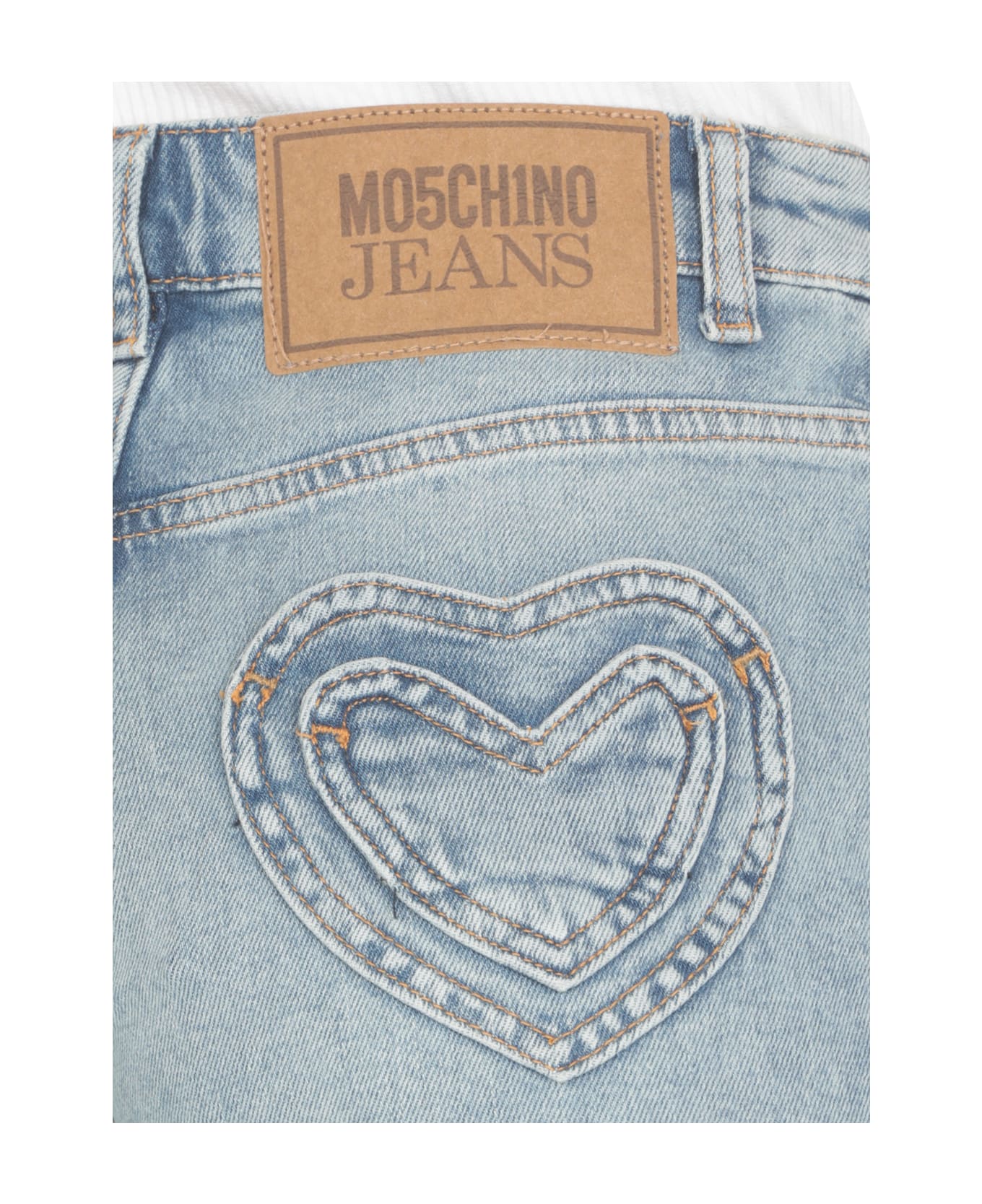 M05CH1N0 Jeans Cotton Shorts - Light Blue