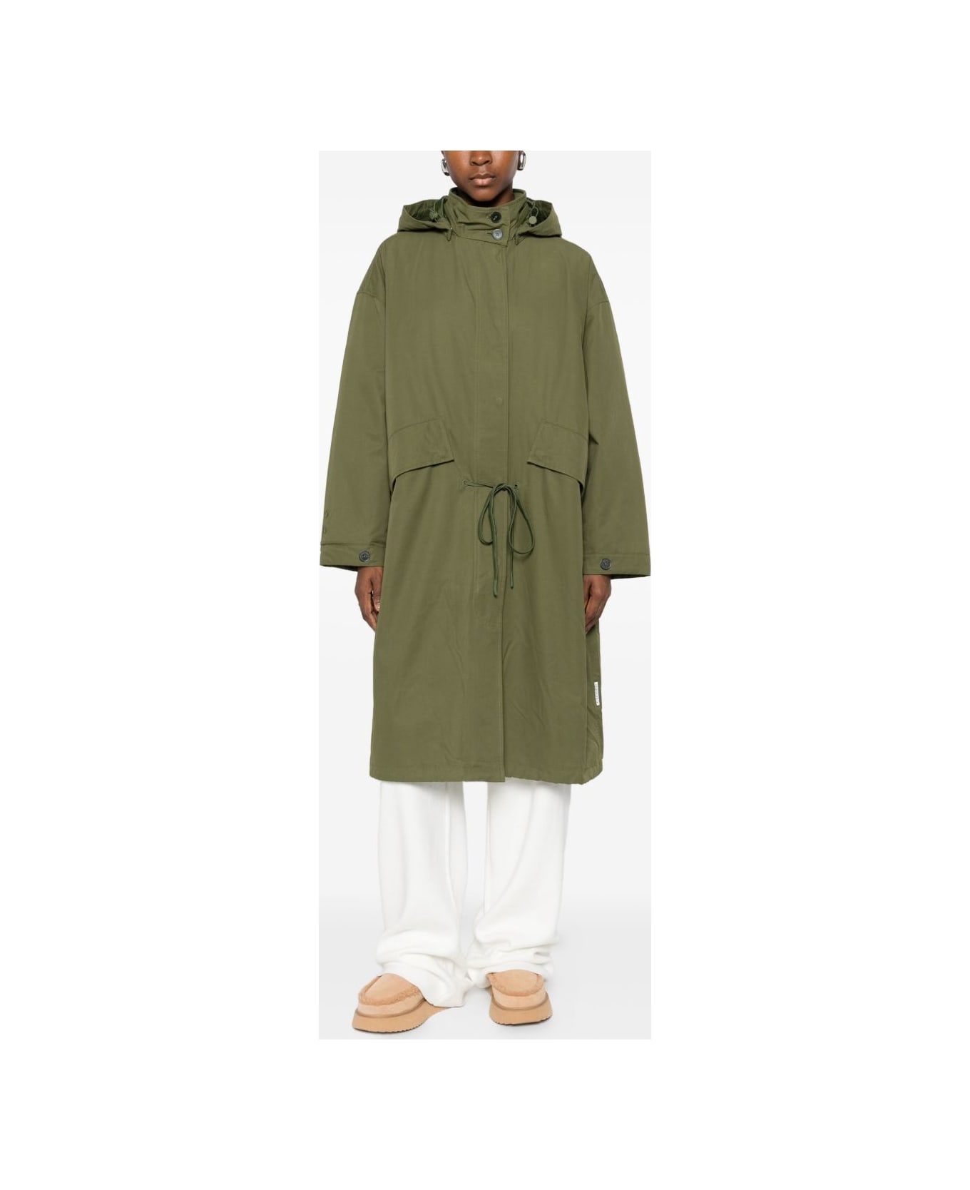 Closed Cotton And Nylon Parka Coat - Green