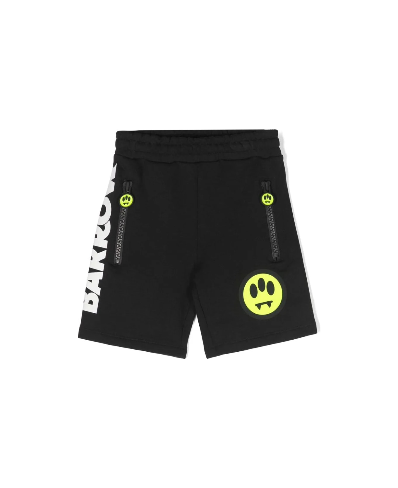Barrow Black Sports Shorts With Logo And Lettering - Nero ボトムス