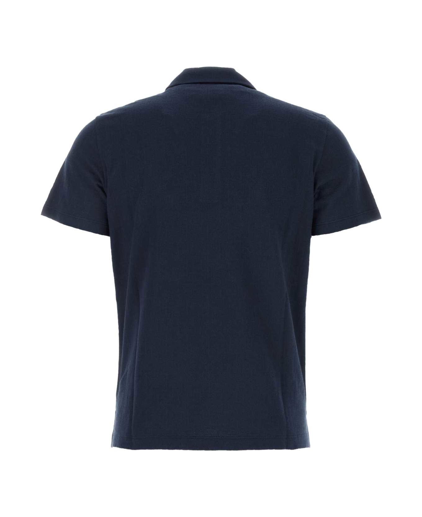Fendi Navy Blue Piquet Polo Shirt - F0QG3