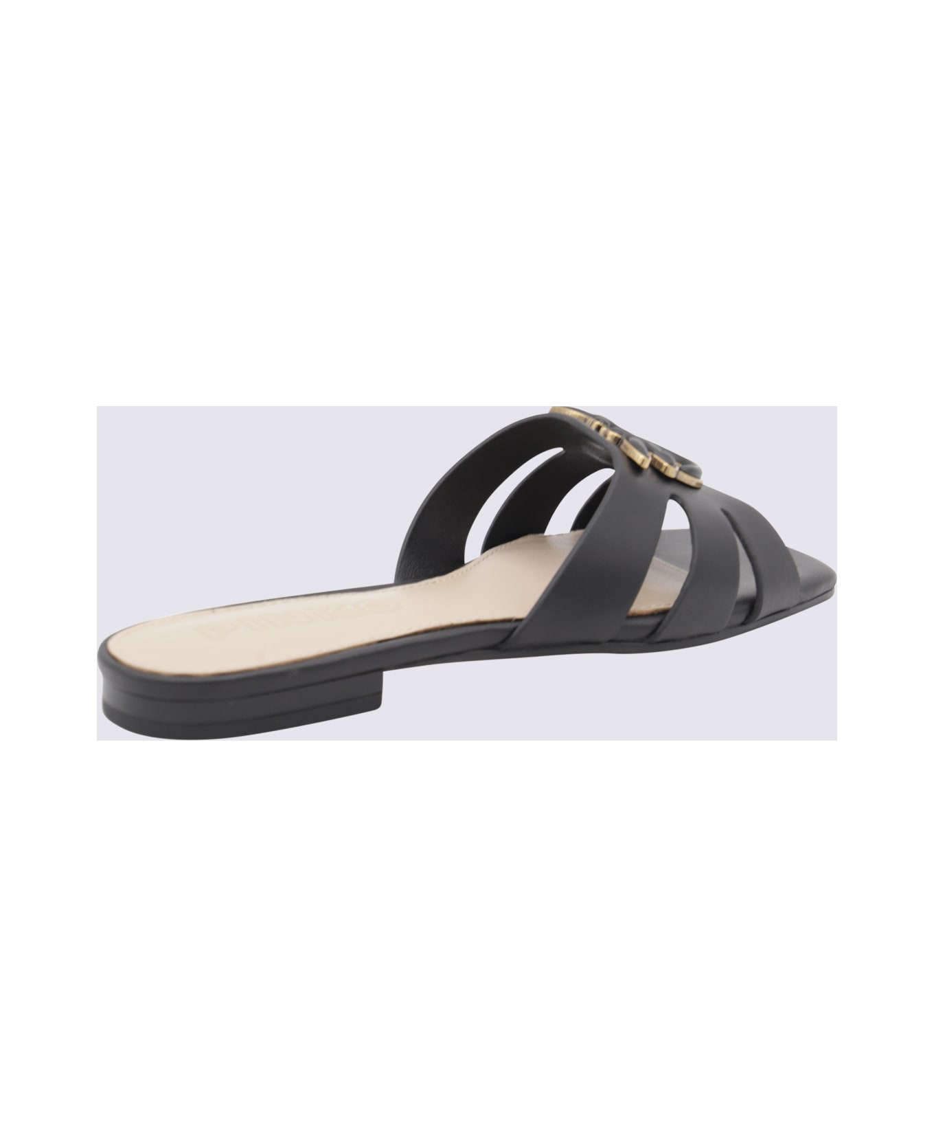 Pinko Black Leather Flats - Black