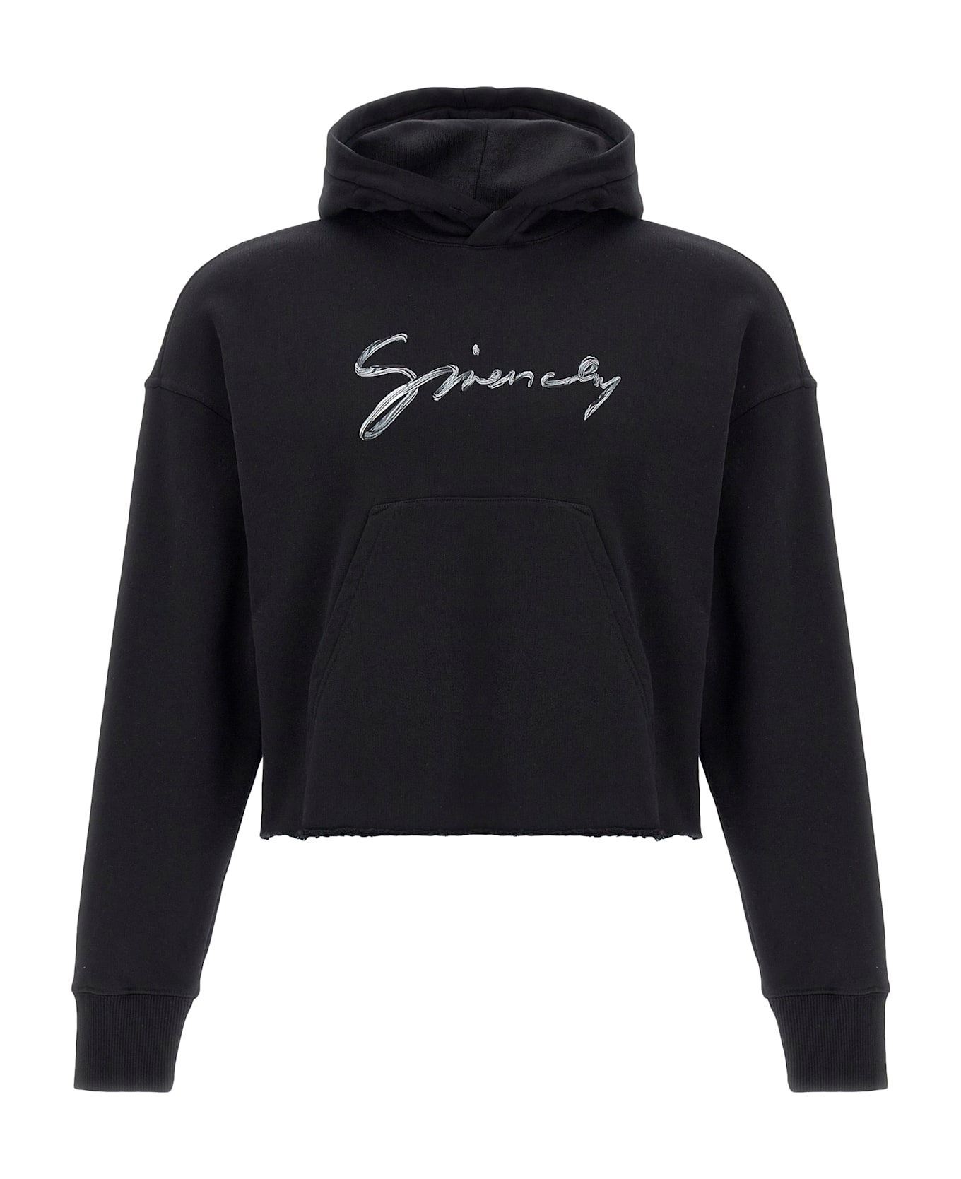 Givenchy Cropped Hoodie - Black