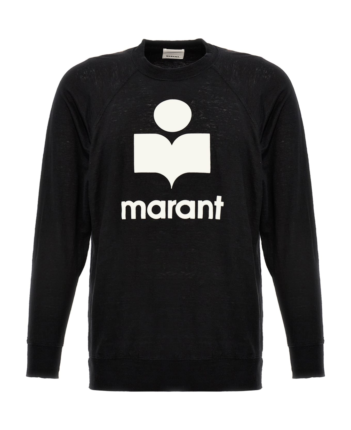 Isabel Marant Kieffer Long Sleeve Logo Tee-shirt - White/Black フリース