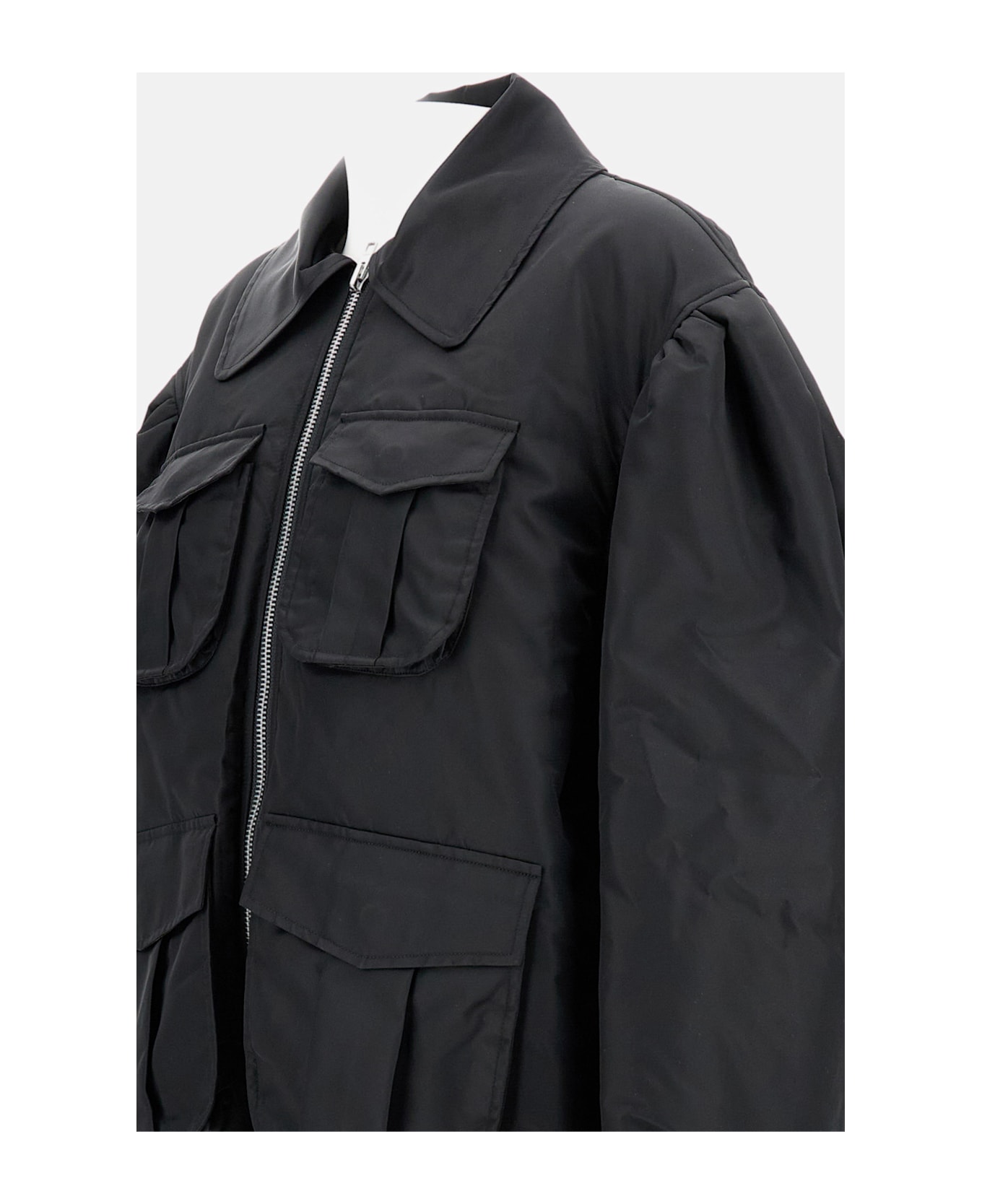 Simone Rocha Puff Sleeve Multi Pocket Bomber Jacket - Black