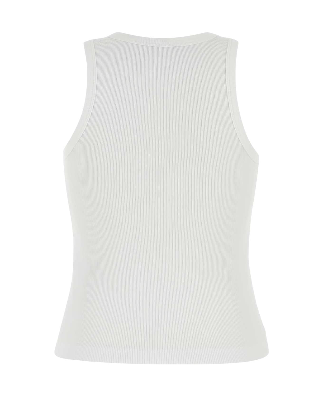 Givenchy White Stretch Cotton Tank Top - White