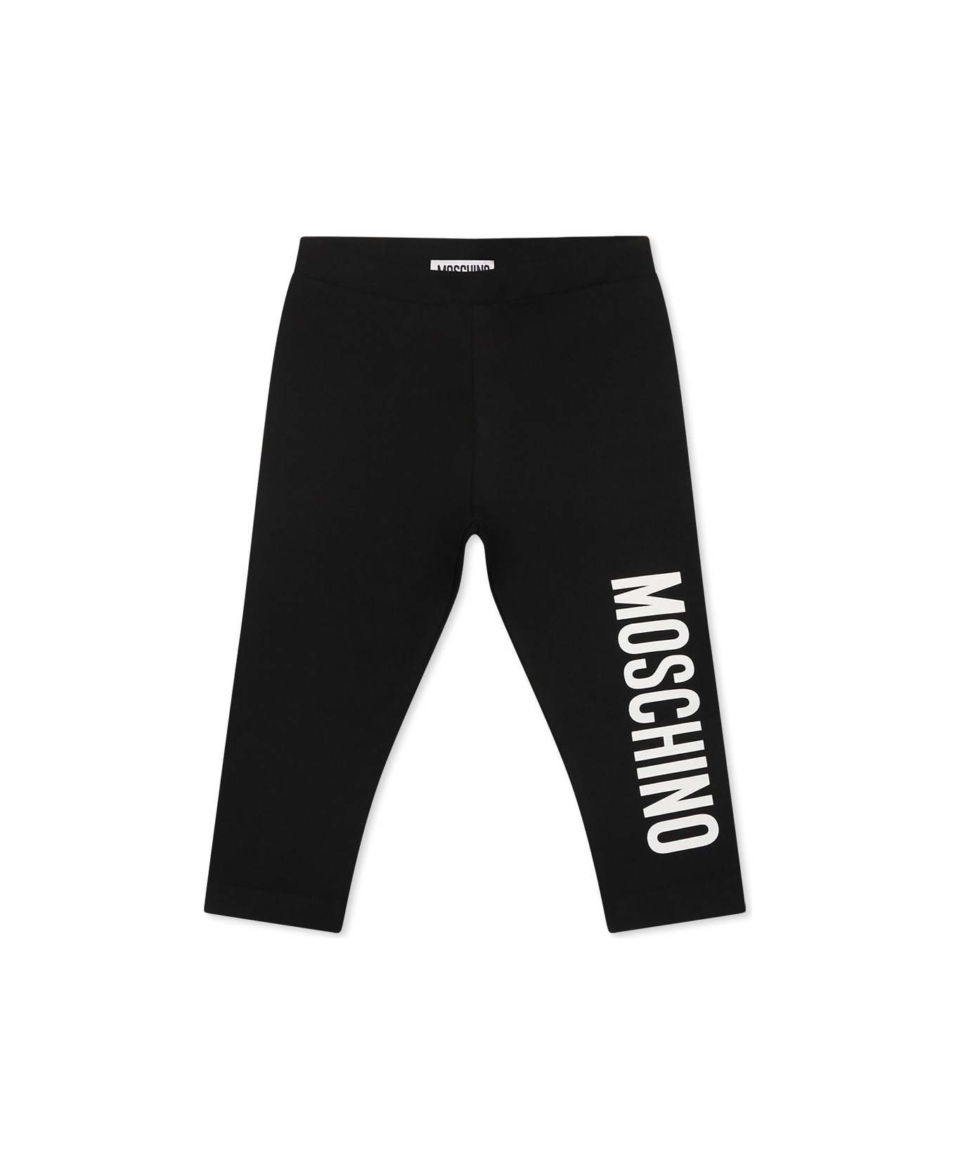 Moschino Black Legging For Baby Girl With Logo - Black