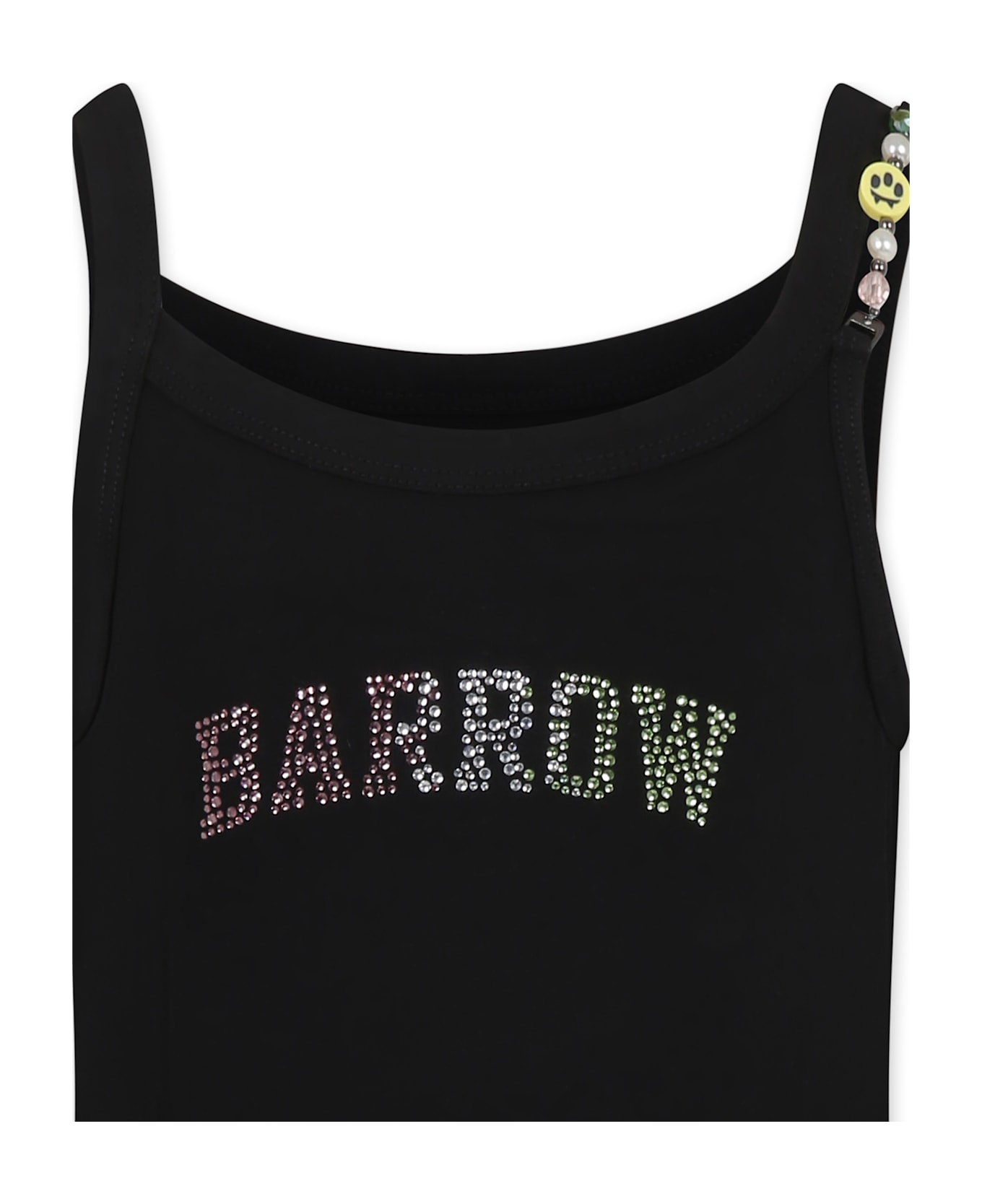 Barrow Black Dress For Girl With Logo - Black