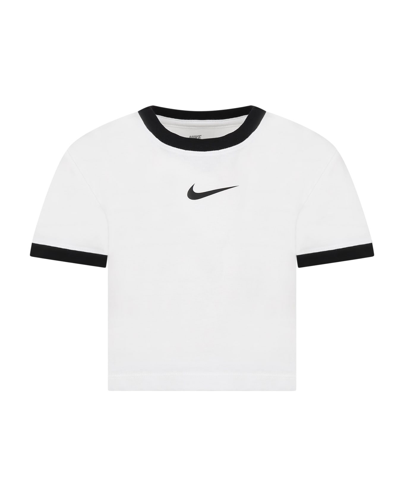 Nike White T-shirt For Girl With Logo - White