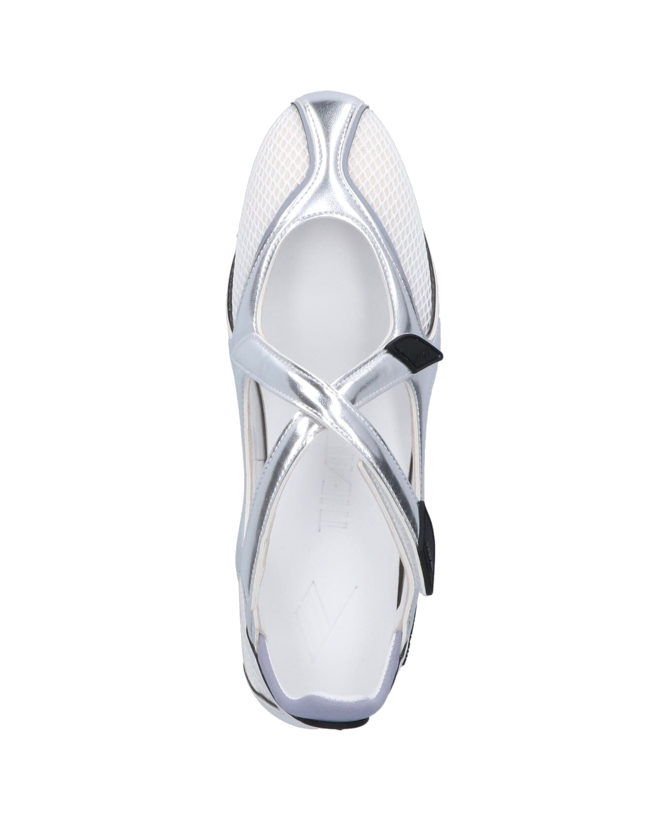 The Attico 'floor 01' Flat Ballet Flats - SILVER/WHITE