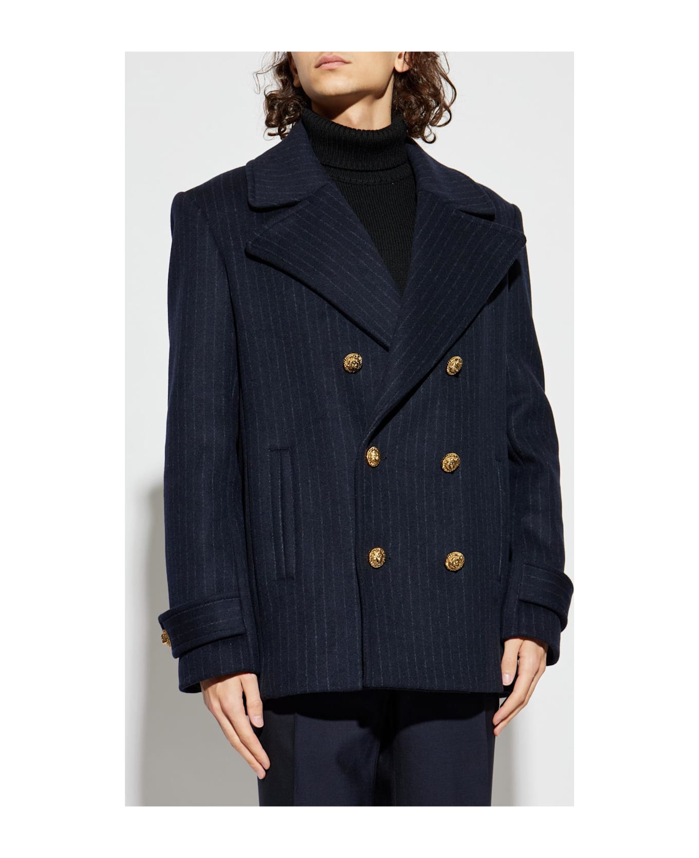 Balmain Wool Coat - BLUE
