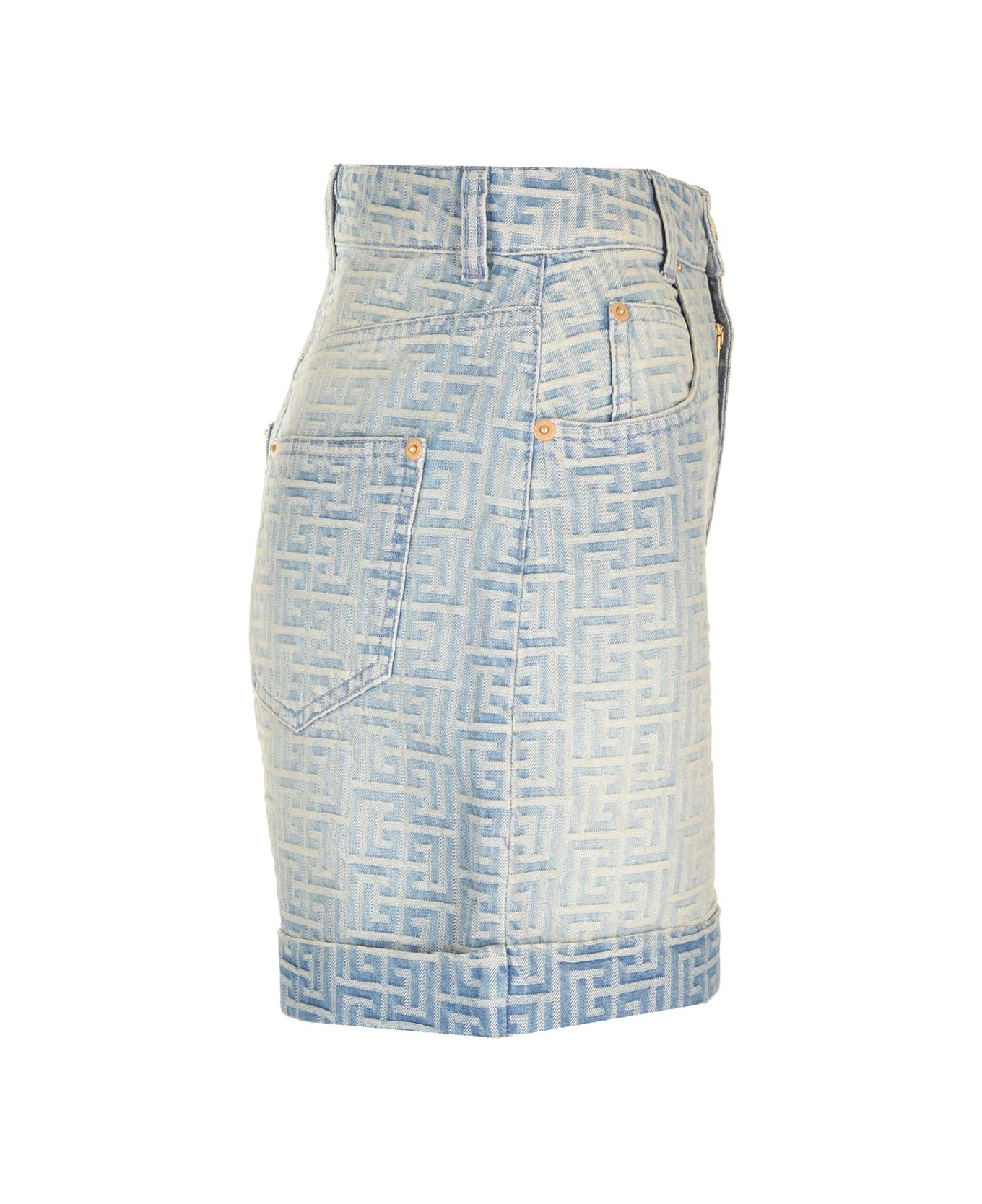 Balmain High-waisted Shorts - Light blue ショートパンツ
