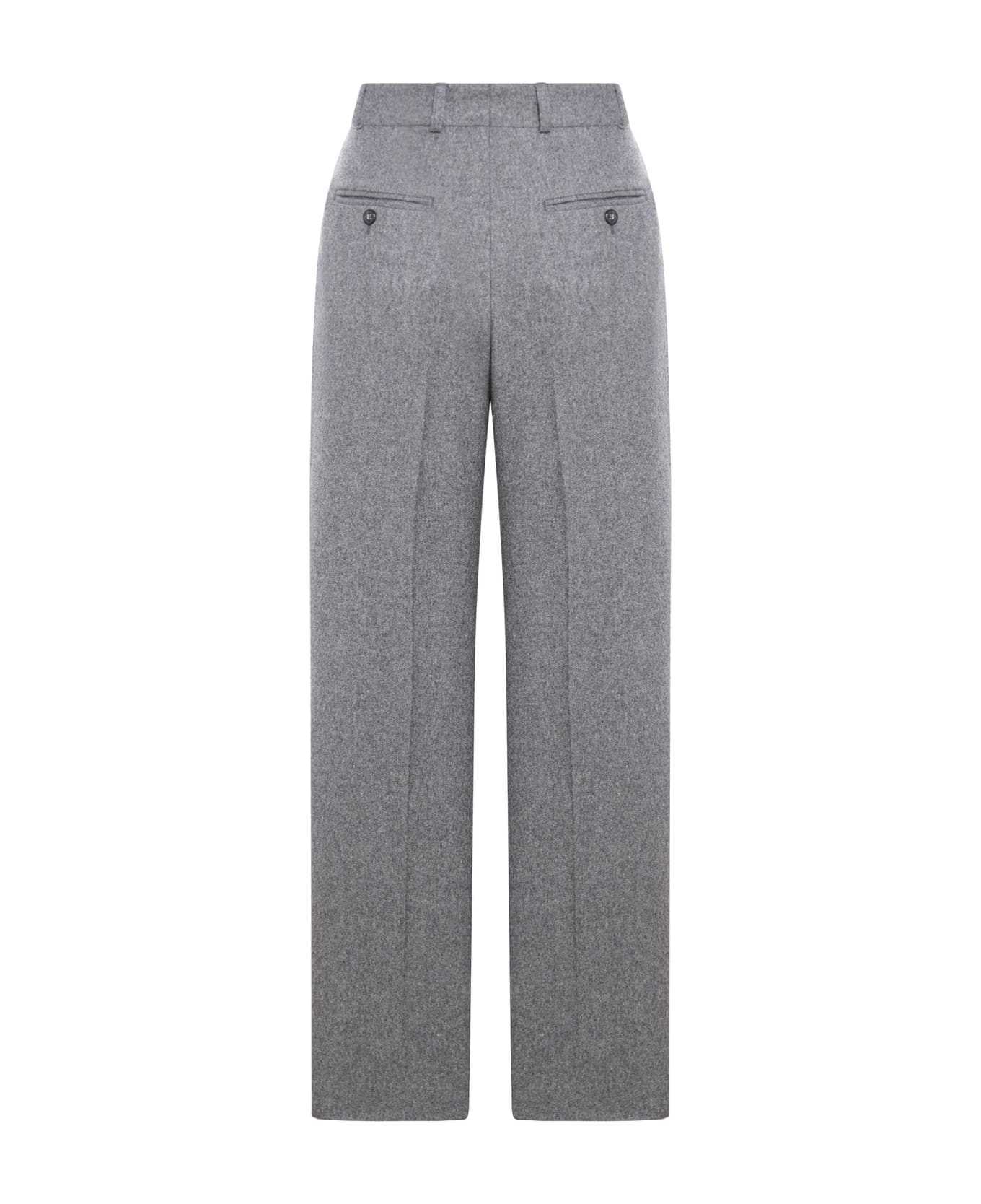Totême Double-pleated Tailored Trousers - GREY MELANGE