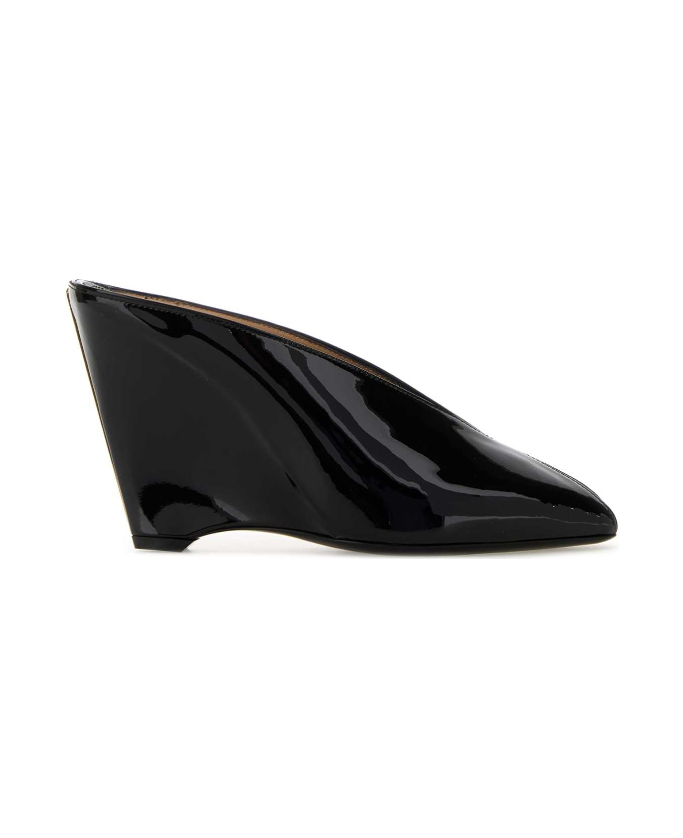 Ferragamo Black Leather Alicia 95 Mules - NERBISNER
