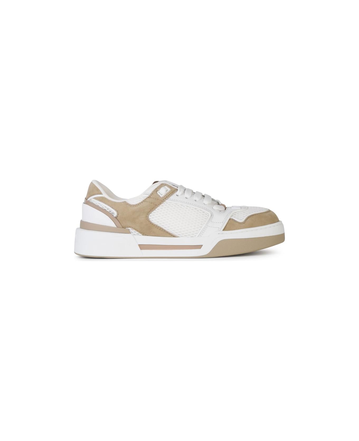 Dolce & Gabbana 'new Roma' White Leather Sneakers - MultiColour