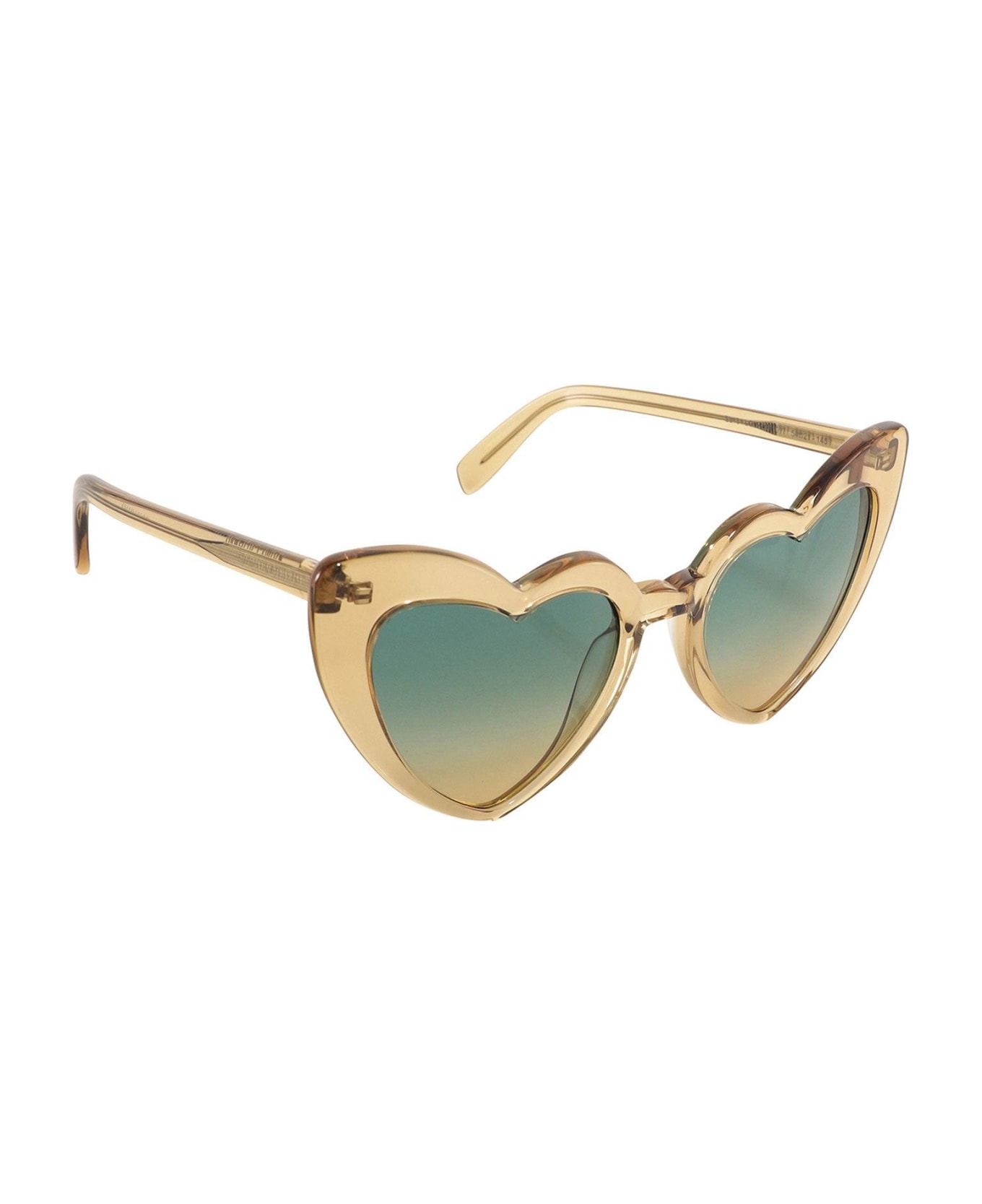 Saint Laurent Eyewear Loulou Heart Frame Sunglasses - BROWN サングラス