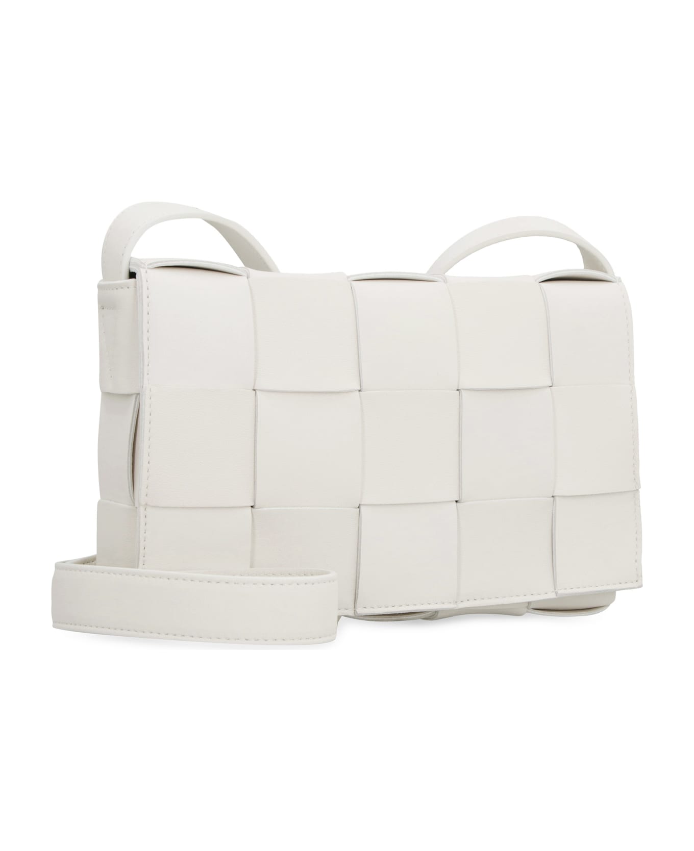 Bottega Veneta Cassette Leather Crossbody Bag - White
