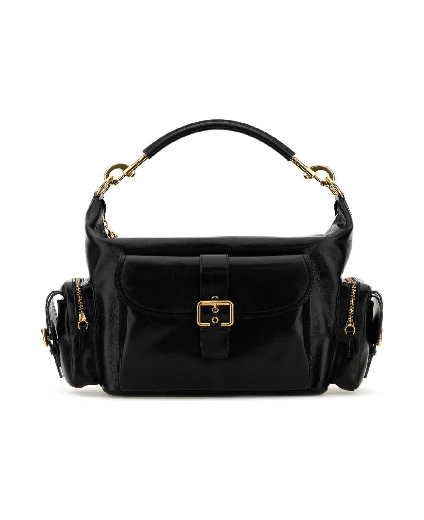 Chloé 'camera Bag' In Shiny Leather - BLACK