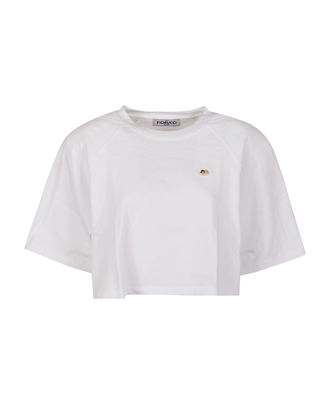 Fiorucci Angel Patch Cropped Padded T-shirt - White Tシャツ