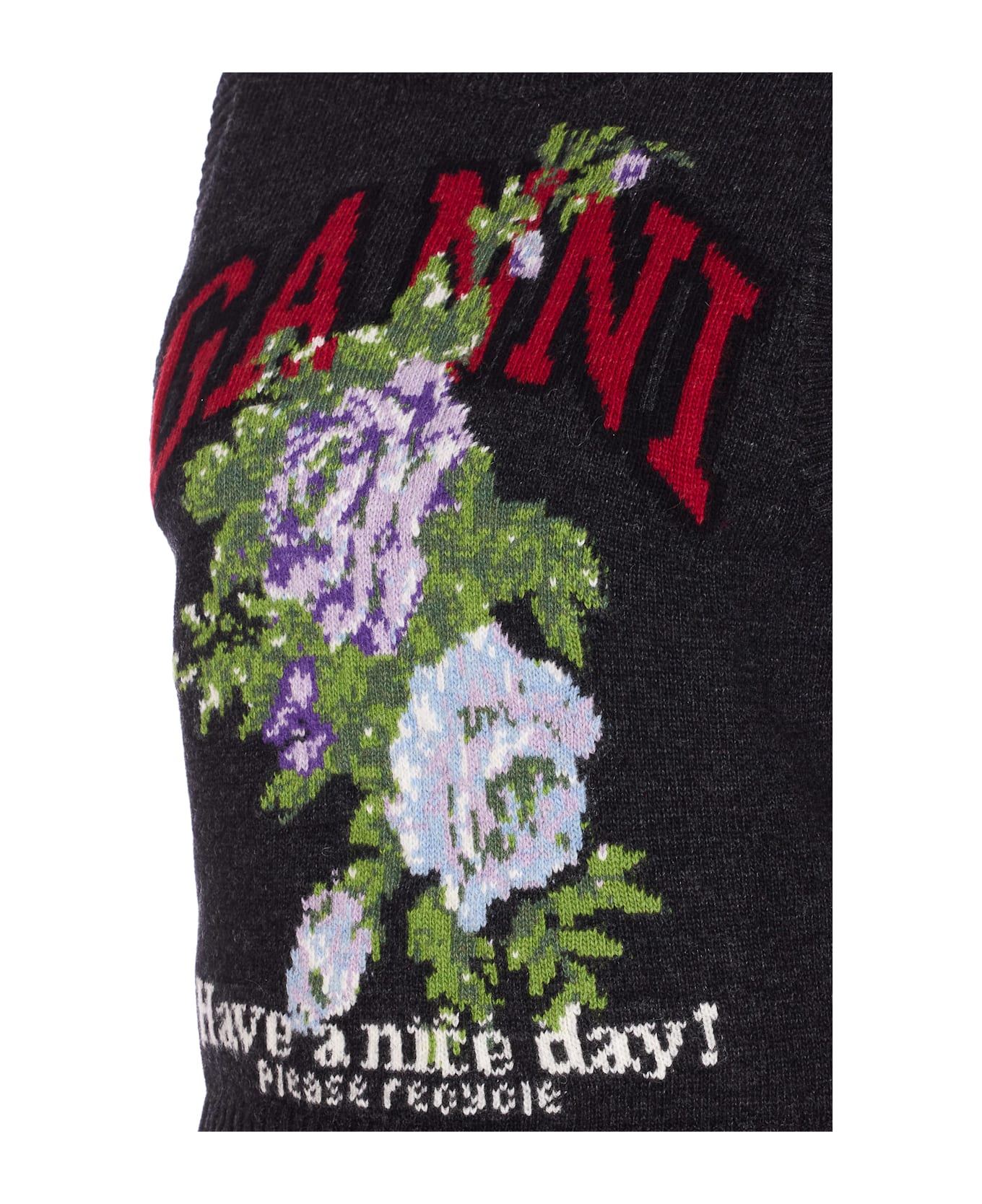 Ganni Mix Flowers Graphic Vest - PHANTOM ベスト