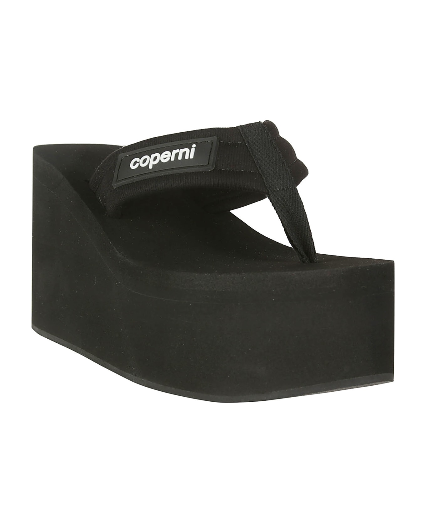 Coperni Branded Wedge Sandal - BLACK