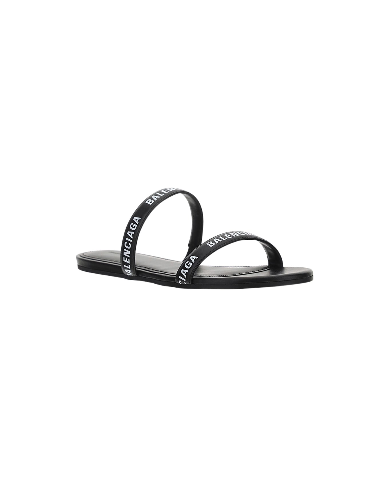 Balenciaga Round Sandal - Black/white