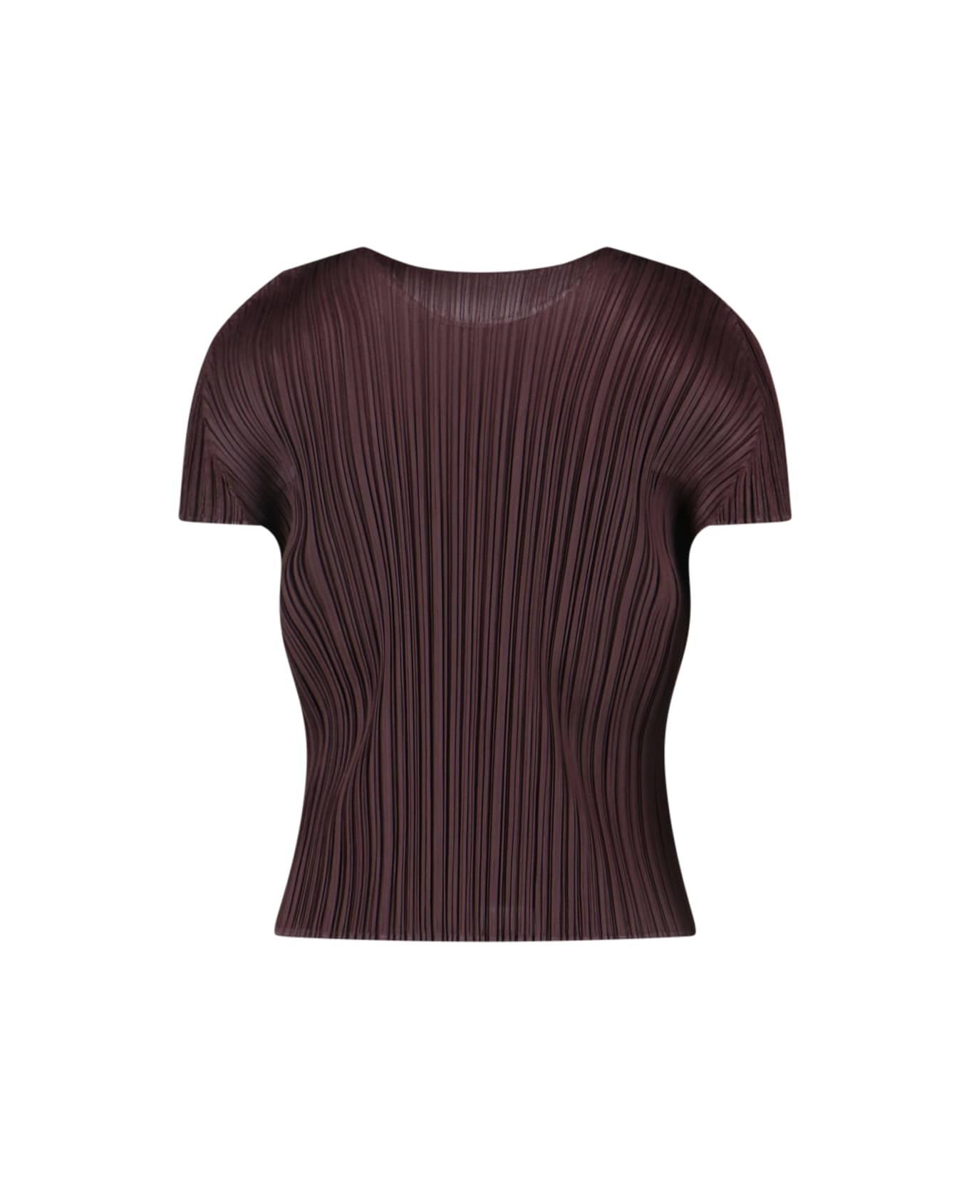 Pleats Please Issey Miyake Pleated T-shirt - Brown