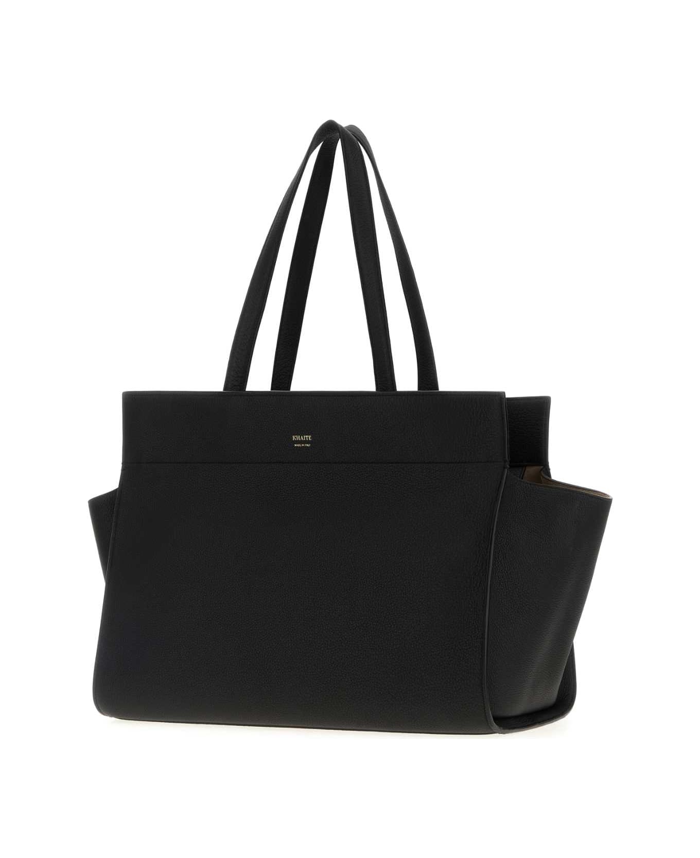 Khaite Black Leather Crosby Handbag - BLACK
