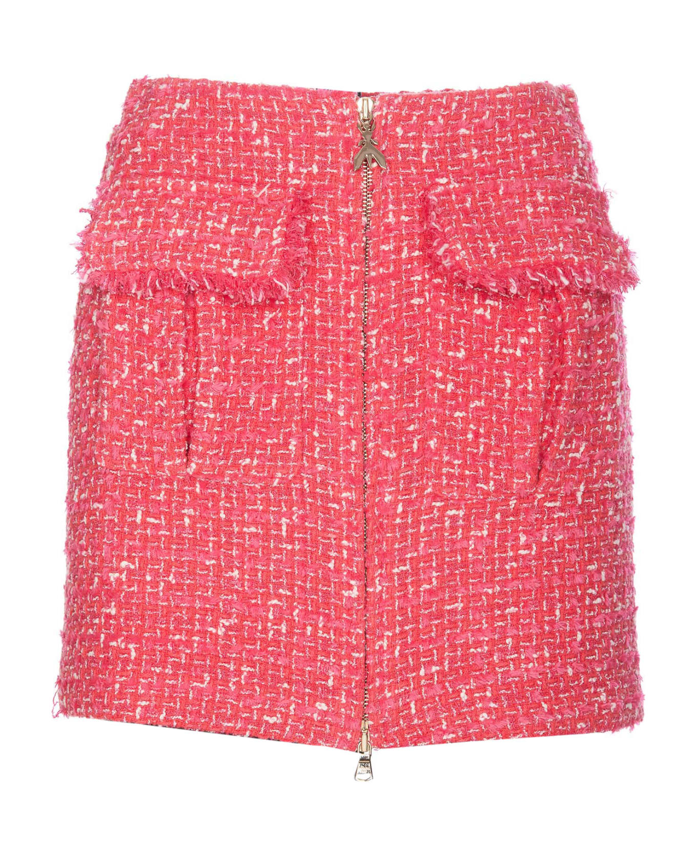 Patrizia Pepe Zip Tweed Mini Skirt - Fuchsia