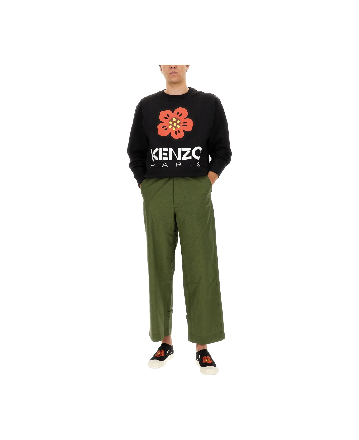 Kenzo Flower Boke Sweatshirt - BLACK フリース