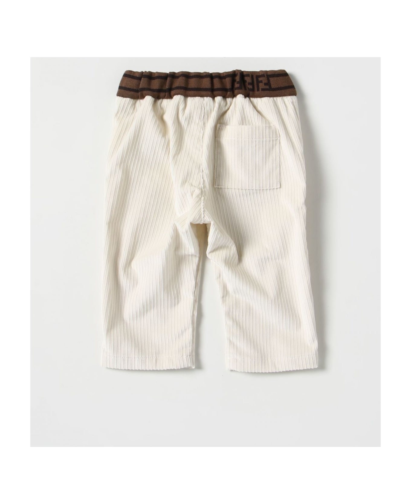 Fendi White Cotton Trousers - Gesso